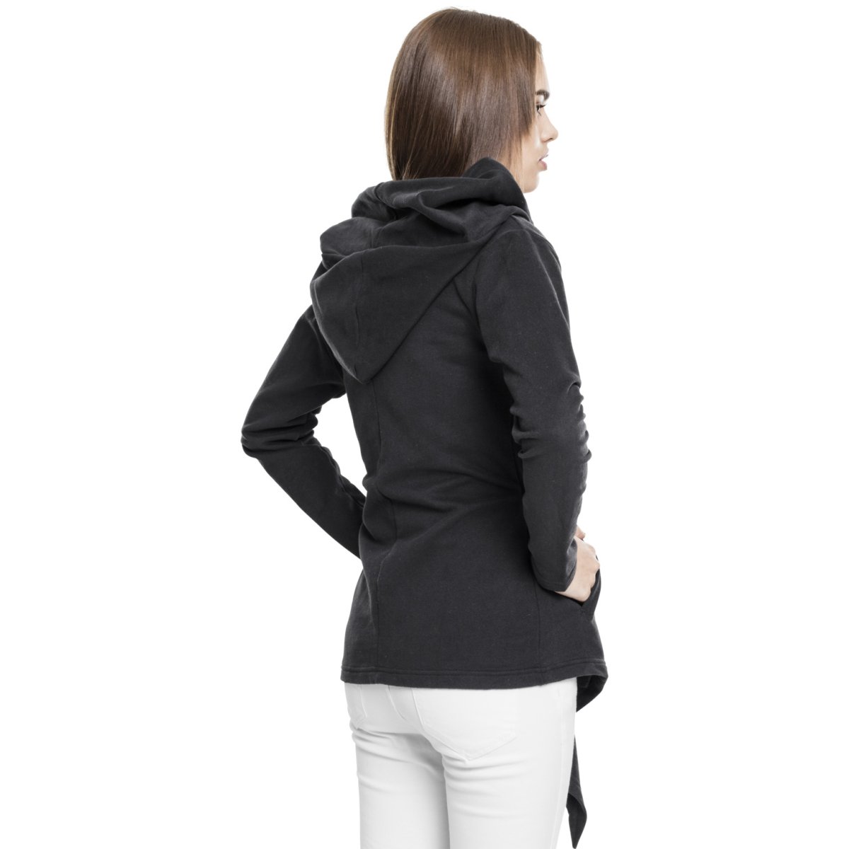 Urban Classics Femme - Hooded Sweat Cardigan noir