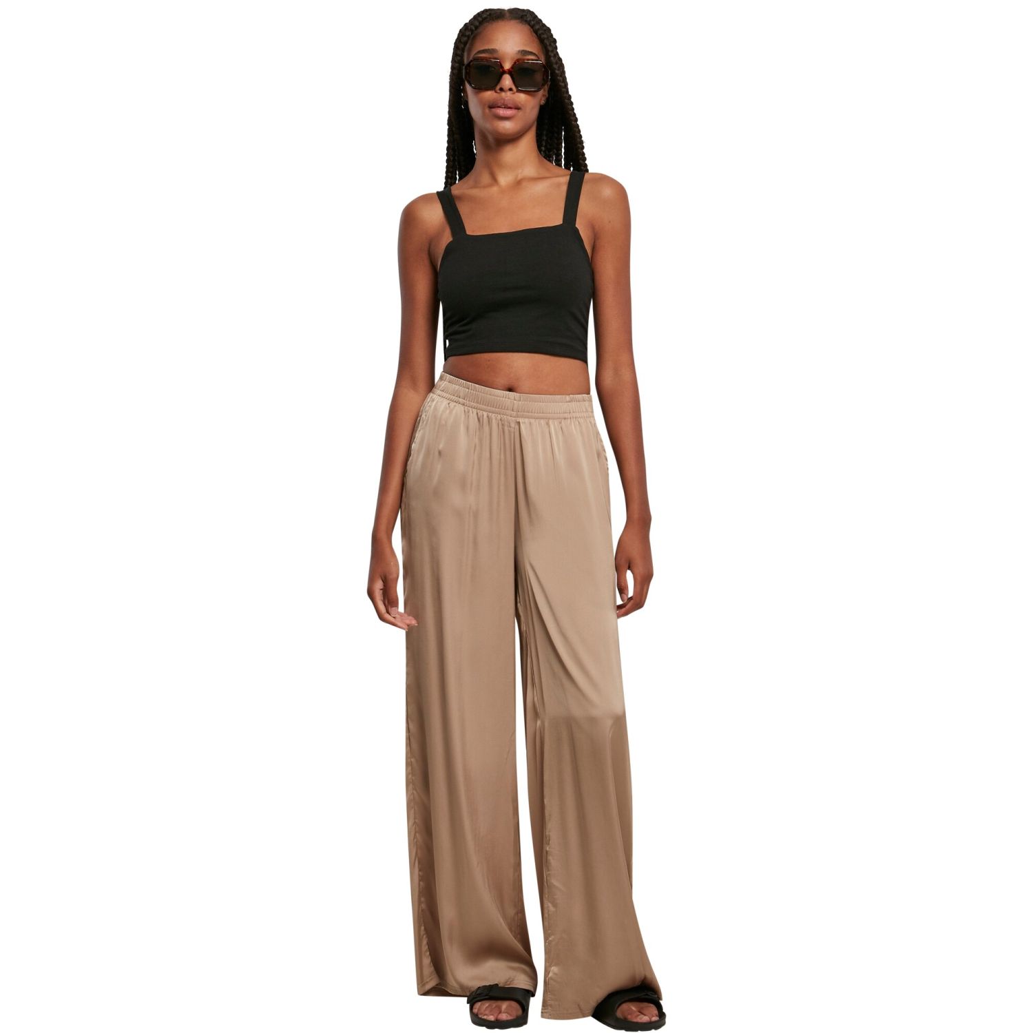 Urban Classics Ladies - Wide Leg SATIN Hose