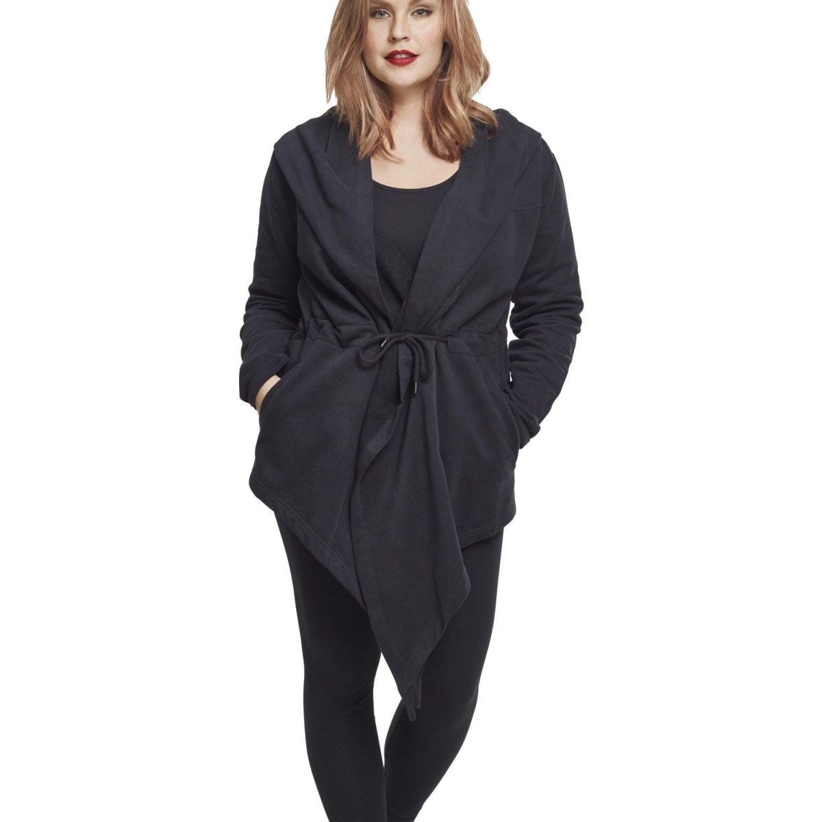 Urban Classics Femme - Hooded Sweat Cardigan noir