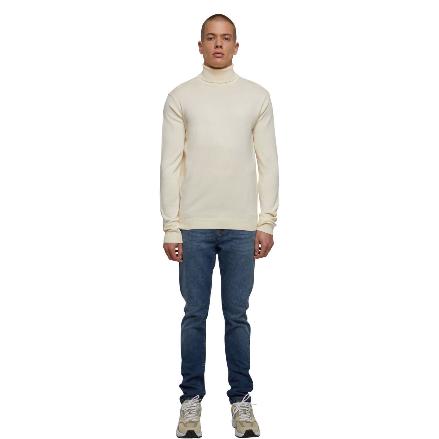 Urban Classics - Knitted Roll Neck Sweater whitesand