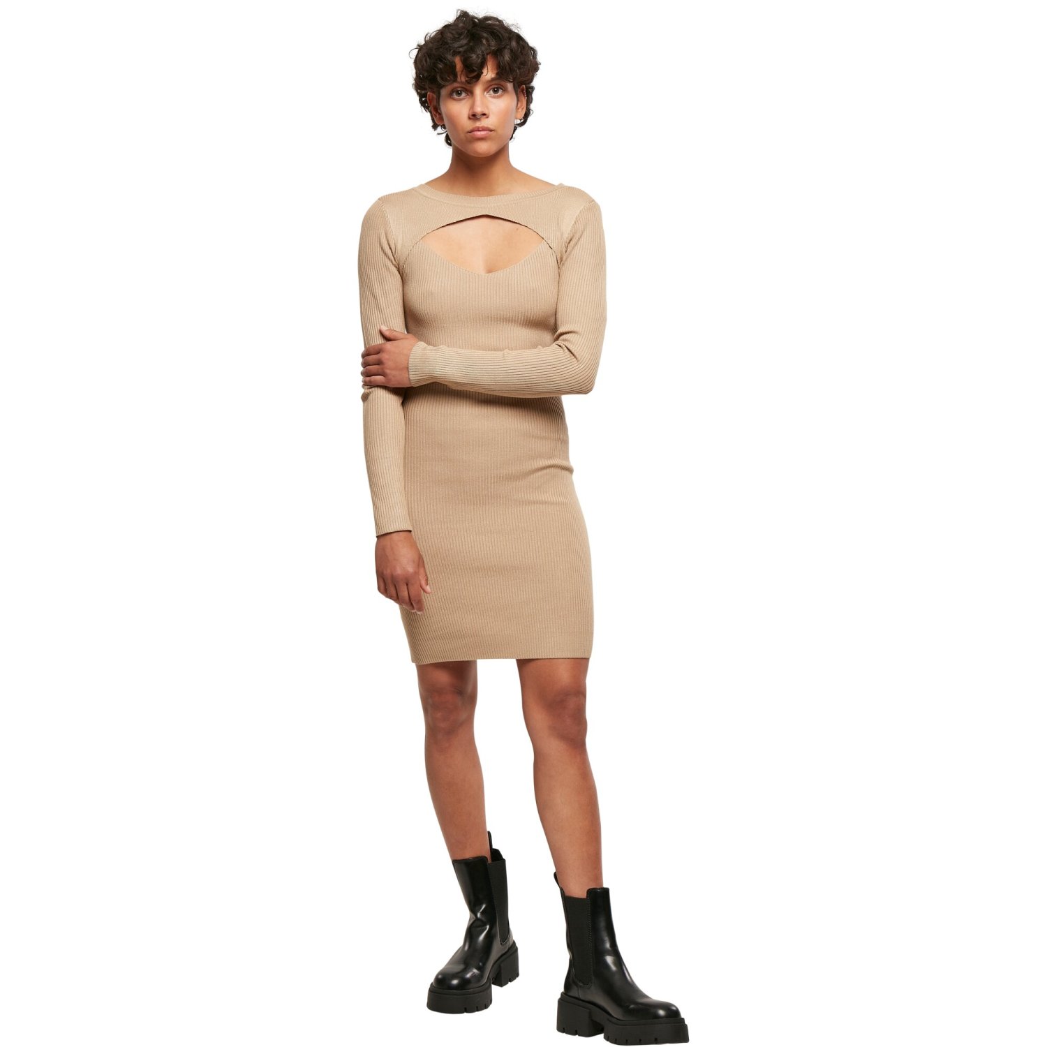 Urban Classics Ladies - CUT OUT Mini Strick Abend Kleid