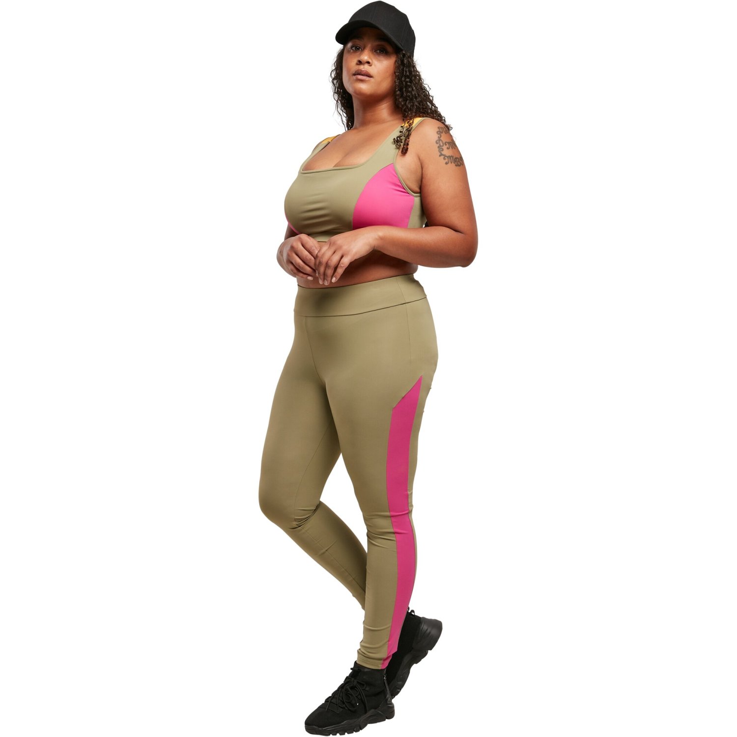 Urban Classics Ladies - Color Block Leggings khaki