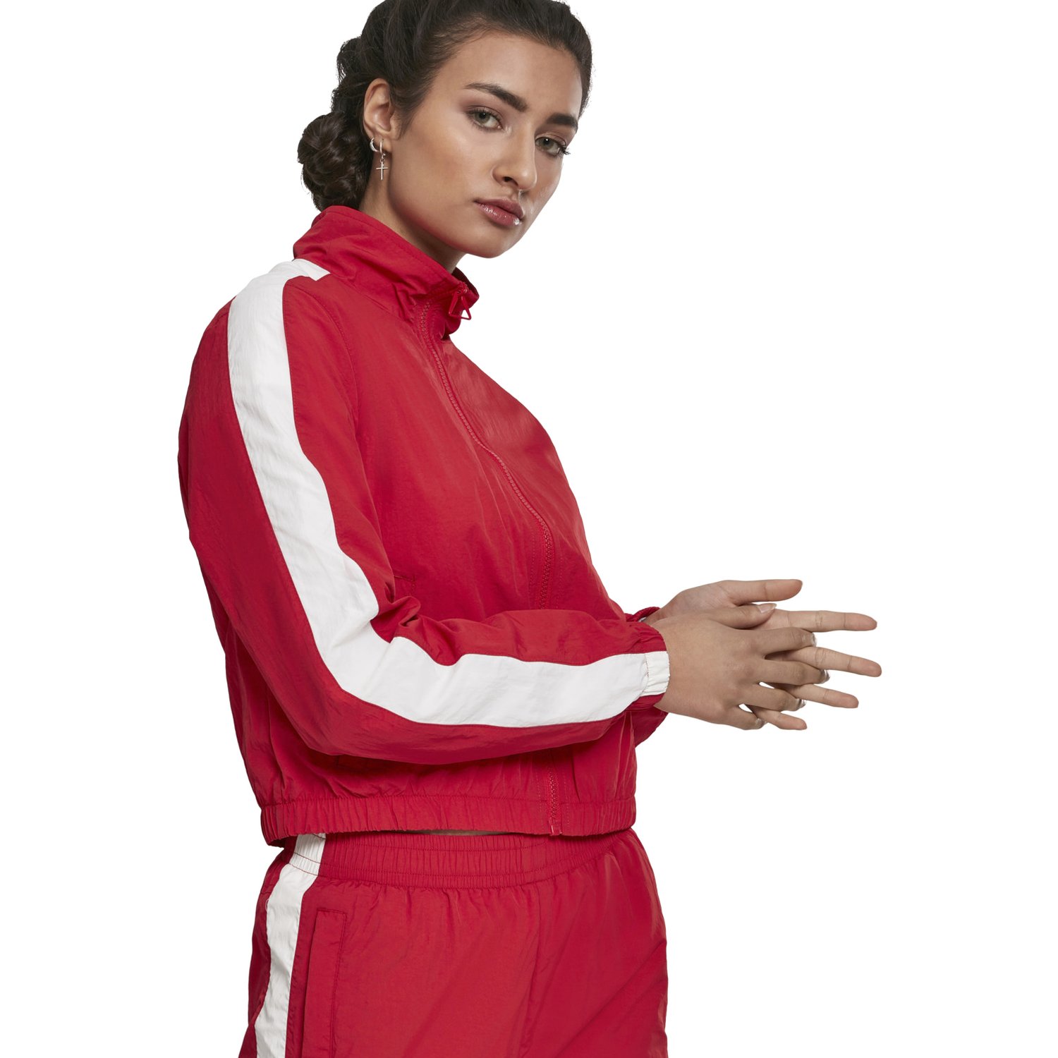 Urban Classics Ladies - CRINKLE Short Track Jacket rouge