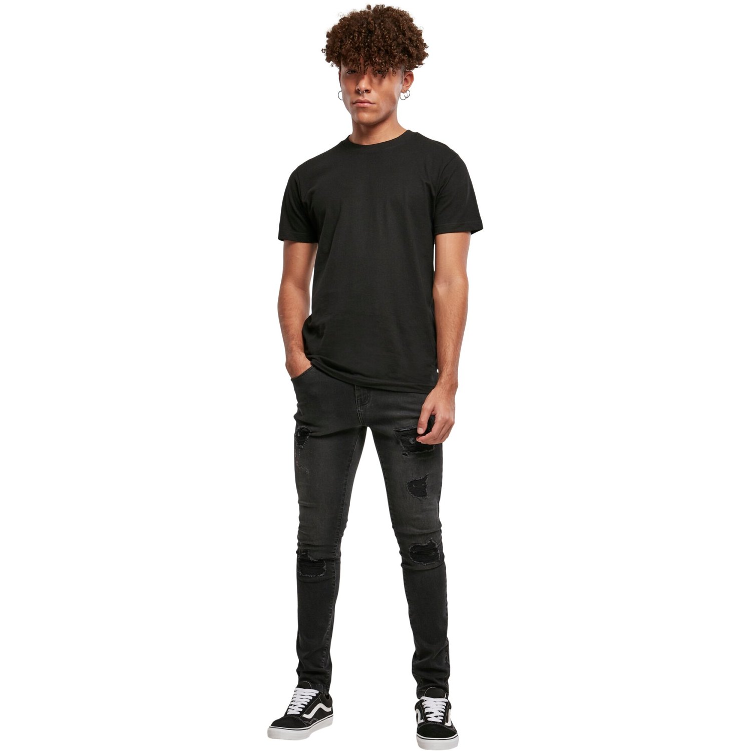 Urban Classics - Heavy Destroyed Slim Fit Jeans black