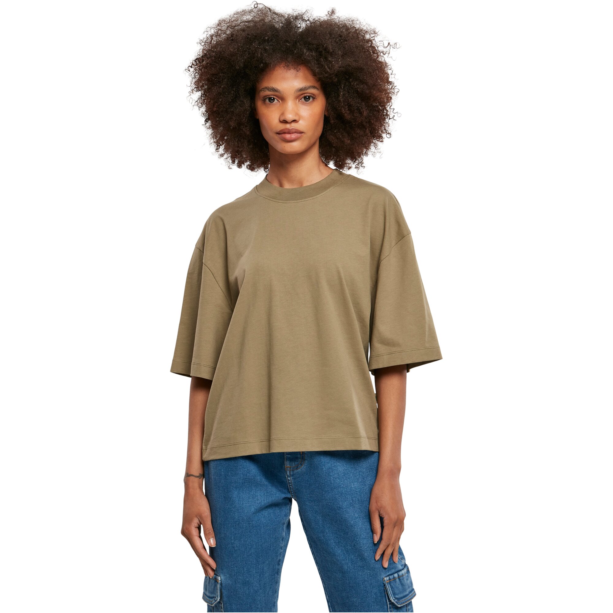 Urban Classics Ladies - Oversized Organic Shirt khaki