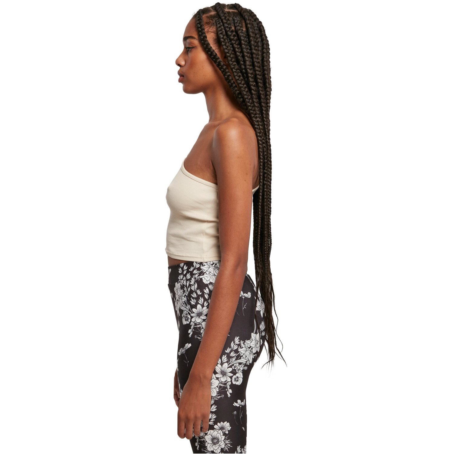 Urban Classics Ladies - Cropped Asymmetric Top beige