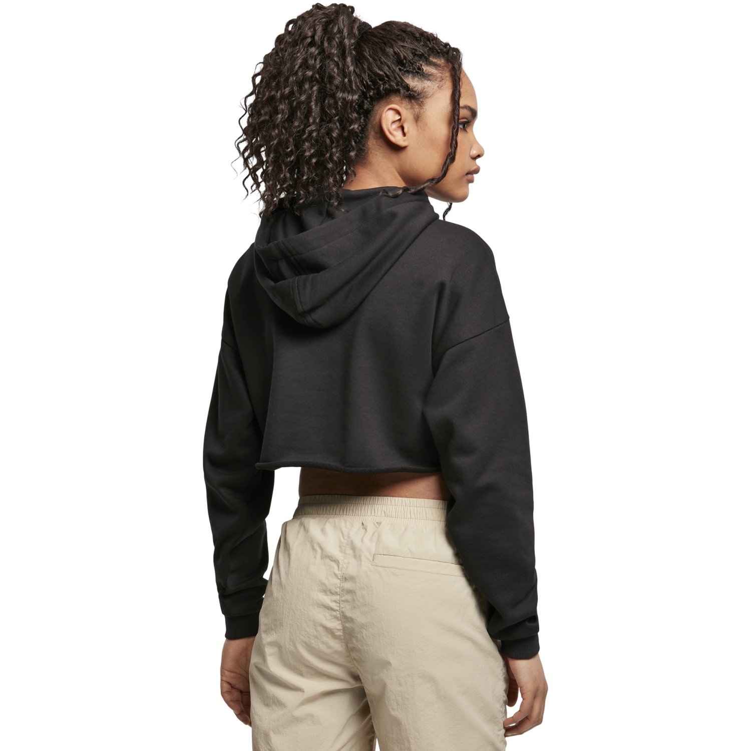 Urban Classics Ladies - Oversized Cropped Hoody noir