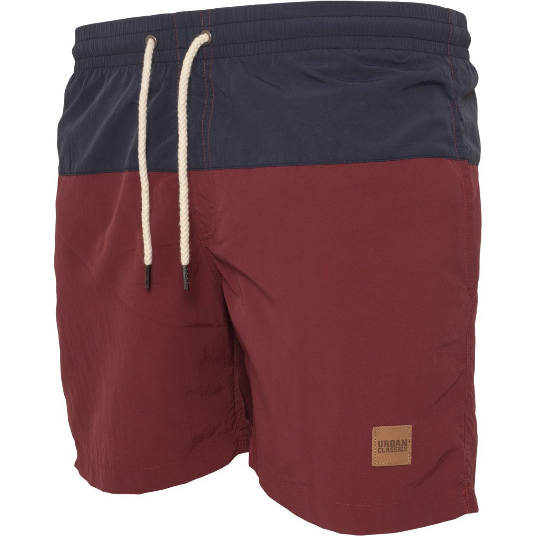 Urban Classics - BLOCK Short de bain navy / burgundy