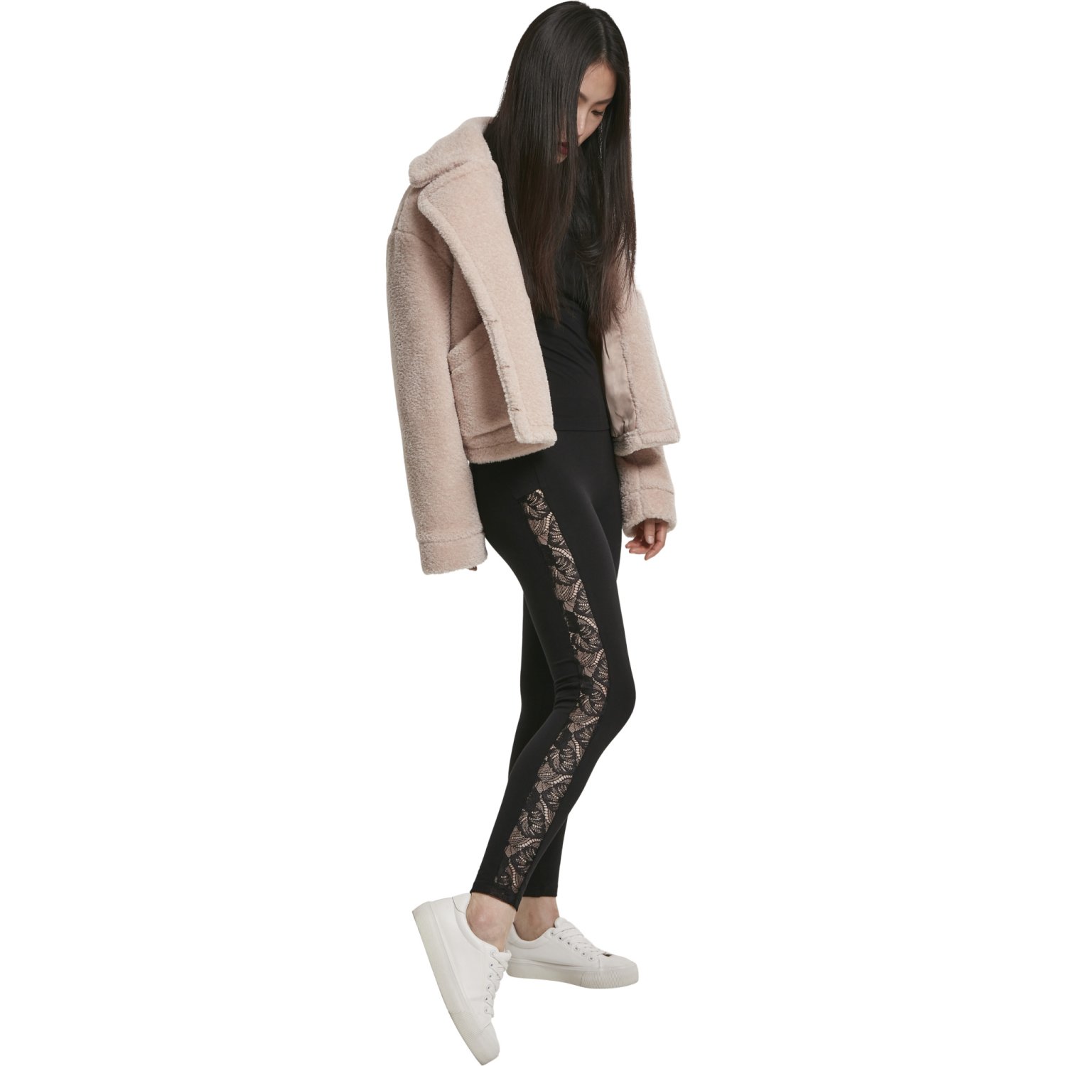 Urban Classics Ladies - LACE Leggings noir