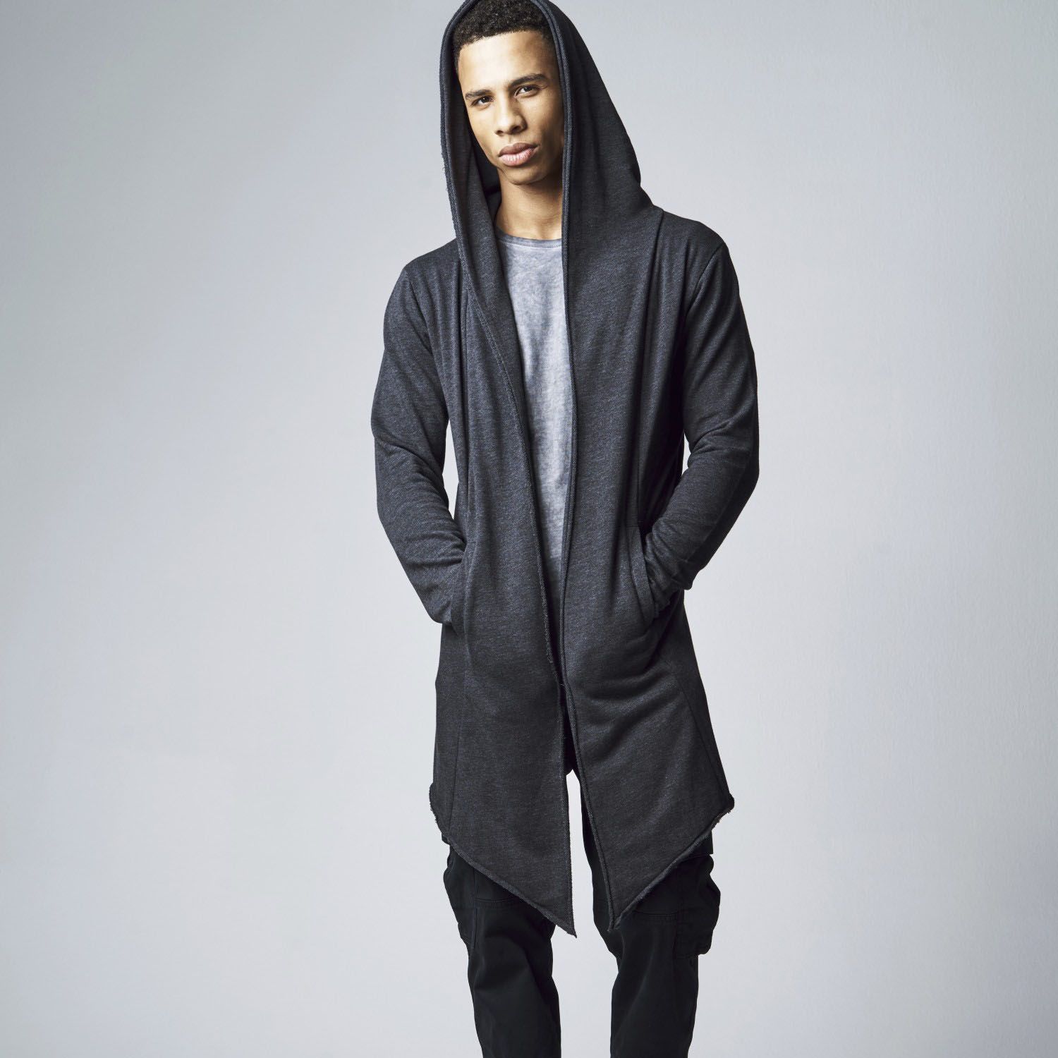 Urban Classics - OPEN EDGE LONG Cardigan charcoal