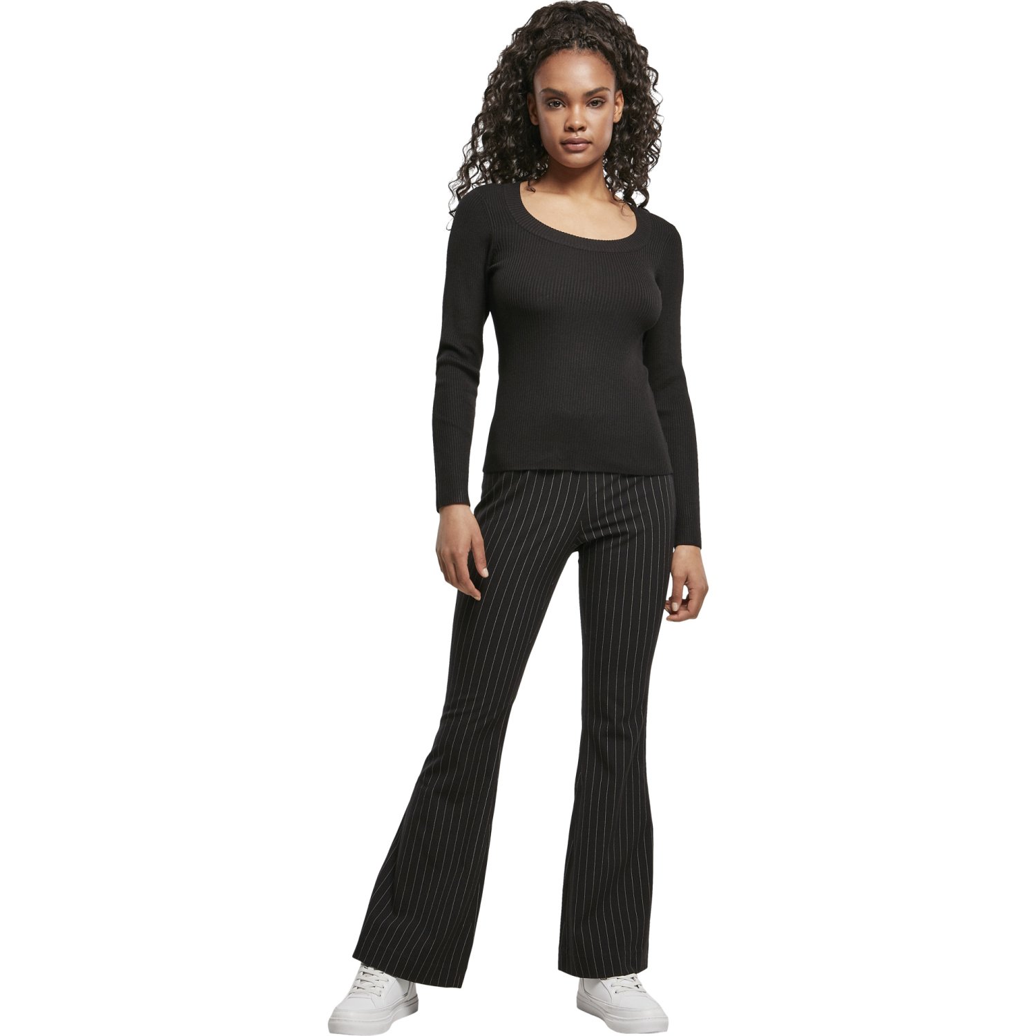 Urban Classics Ladies - Wide Neckline Sweater noir