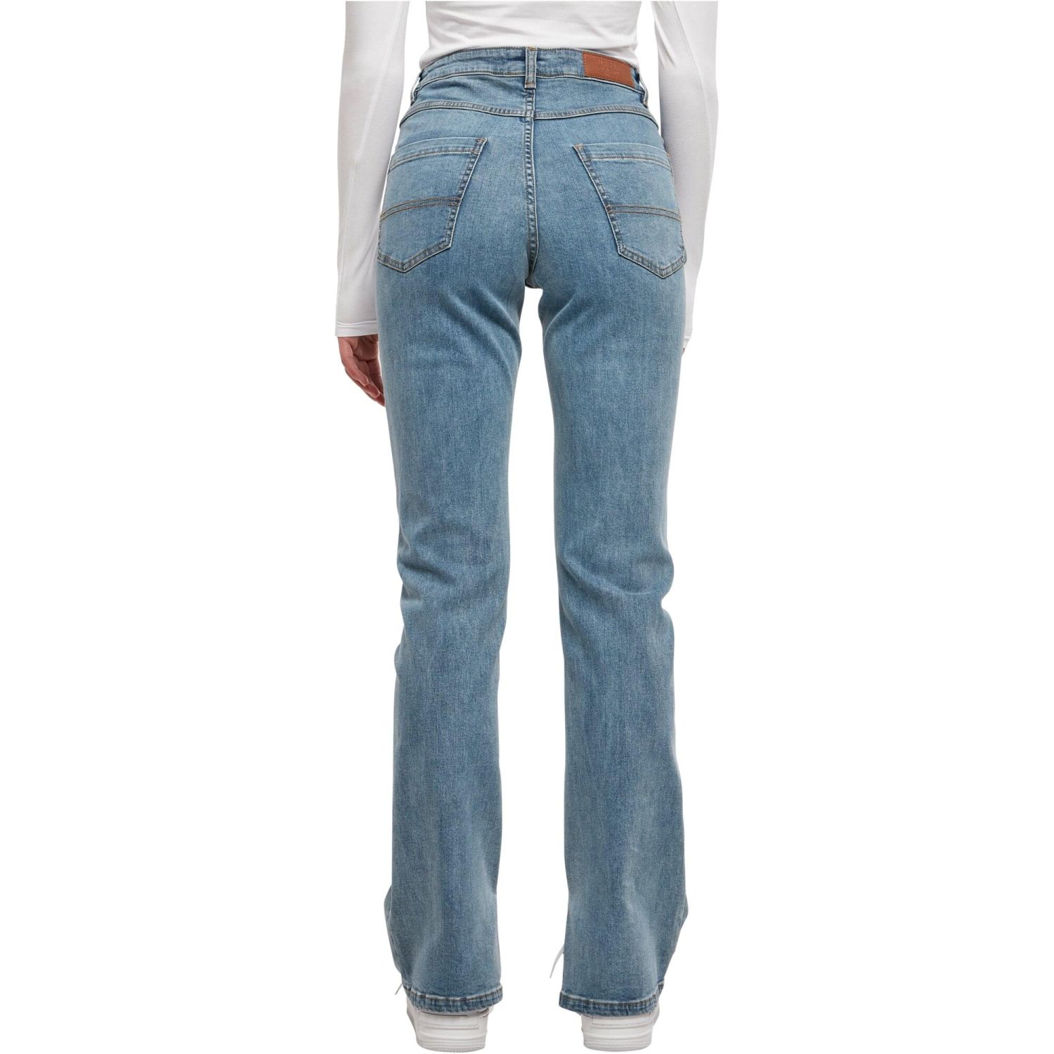 Urban Classics Ladies - High Waist Straight Slit Denim Jeans
