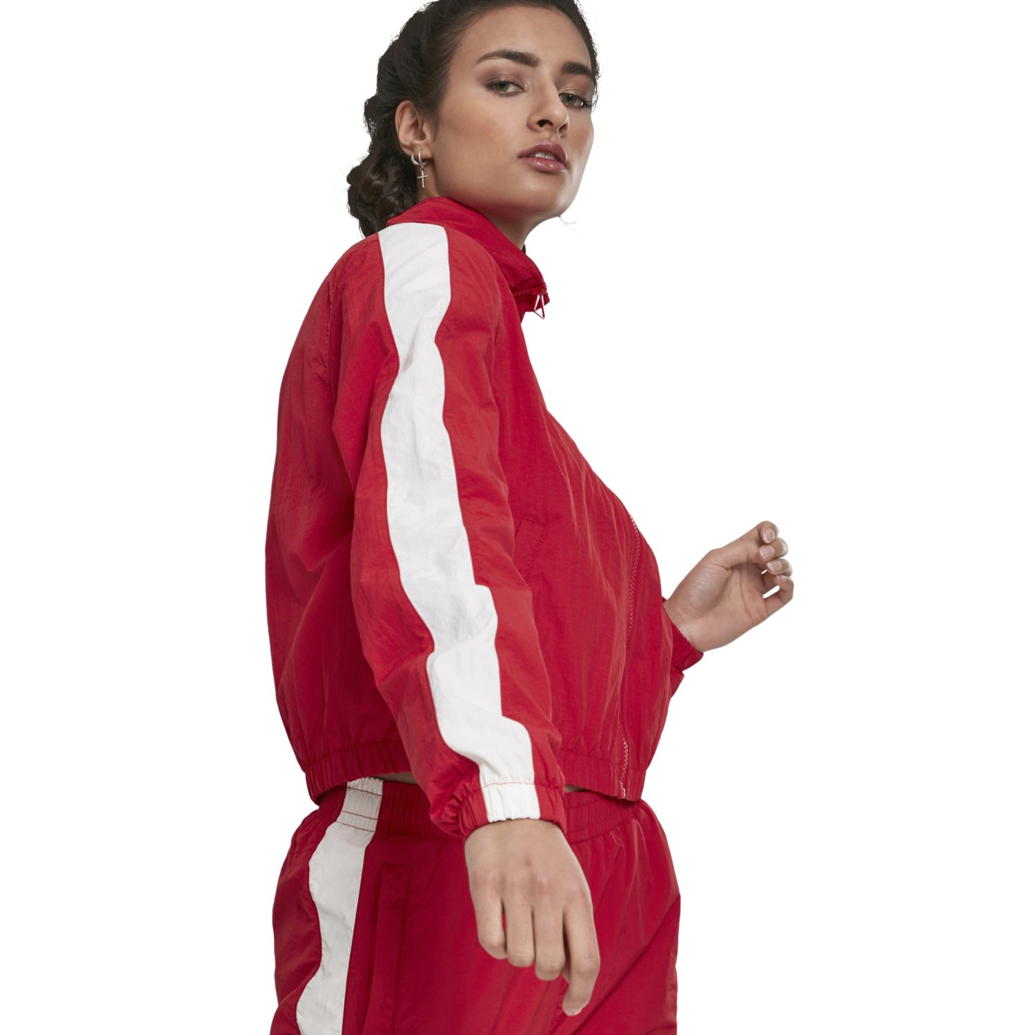 Urban Classics Ladies - CRINKLE Short Track Jacket rouge