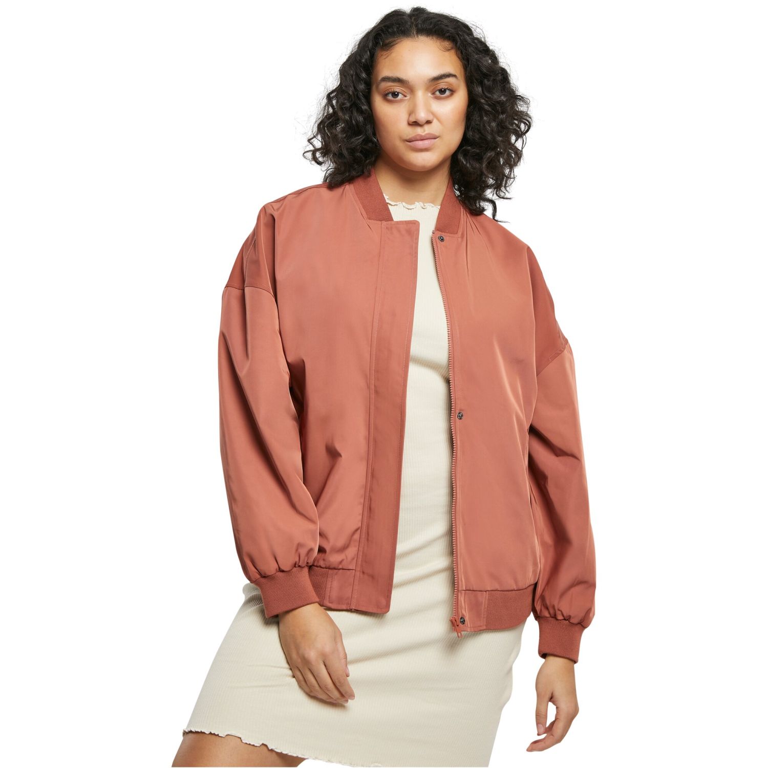 Urban Classics Ladies - Oversized Light Bomber Jacket terra