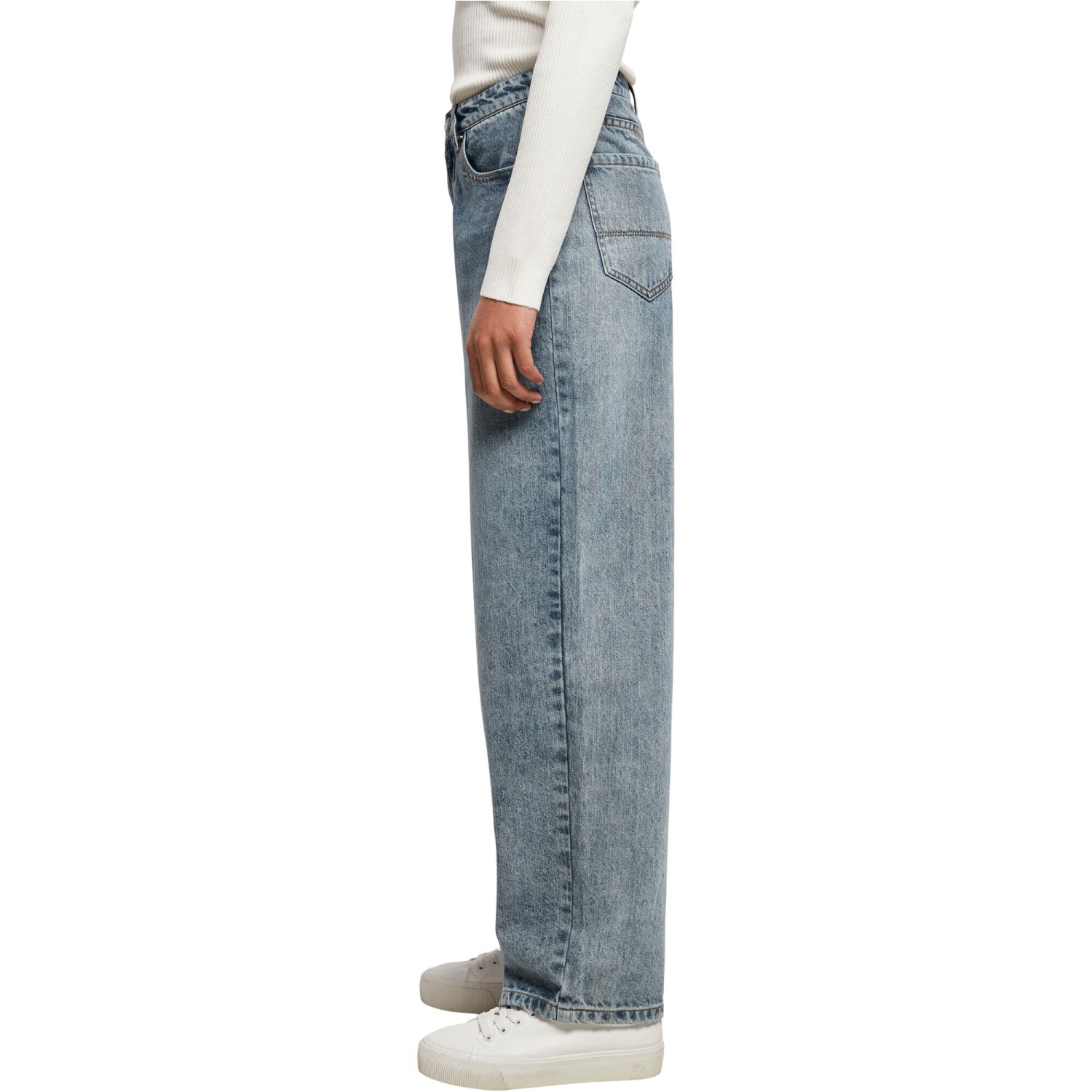 Urban Classics Ladies - High Waist Wide Leg Denim Jeans