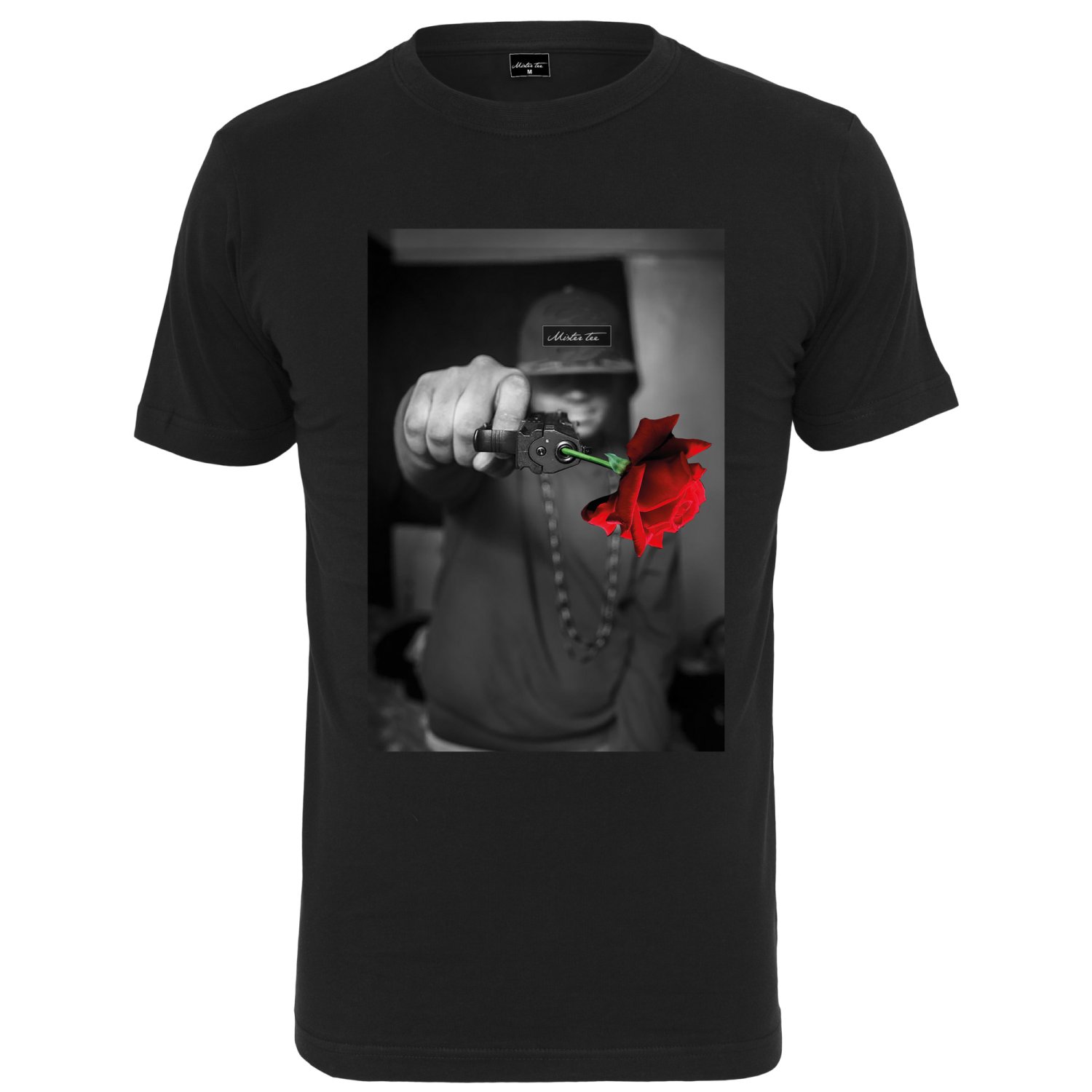 Mister Tee Shirt - PISTOLE ROSE schwarz