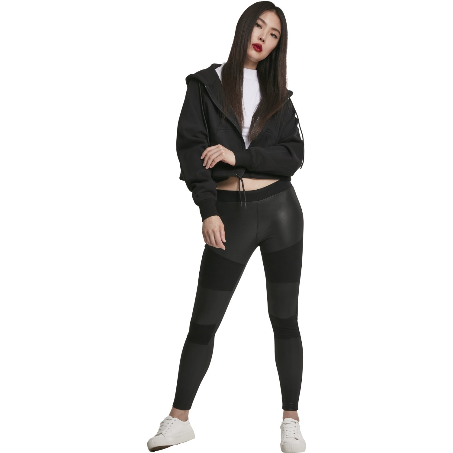 Urban Classics Ladies - Kunstleder TECH Leggings schwarz