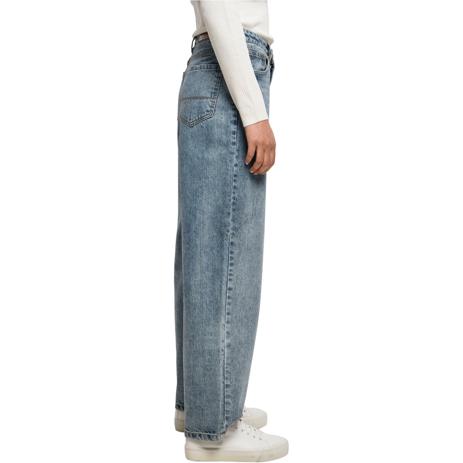 Urban Classics Ladies - High Waist Wide Leg Denim Jeans