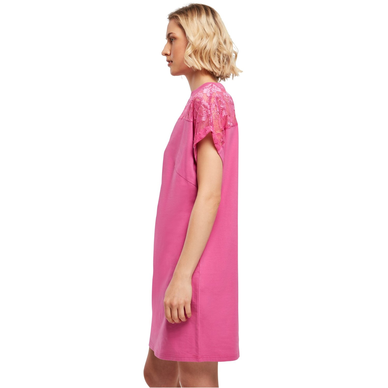 Urban Classics Ladies - Lace Shirt Dress pink