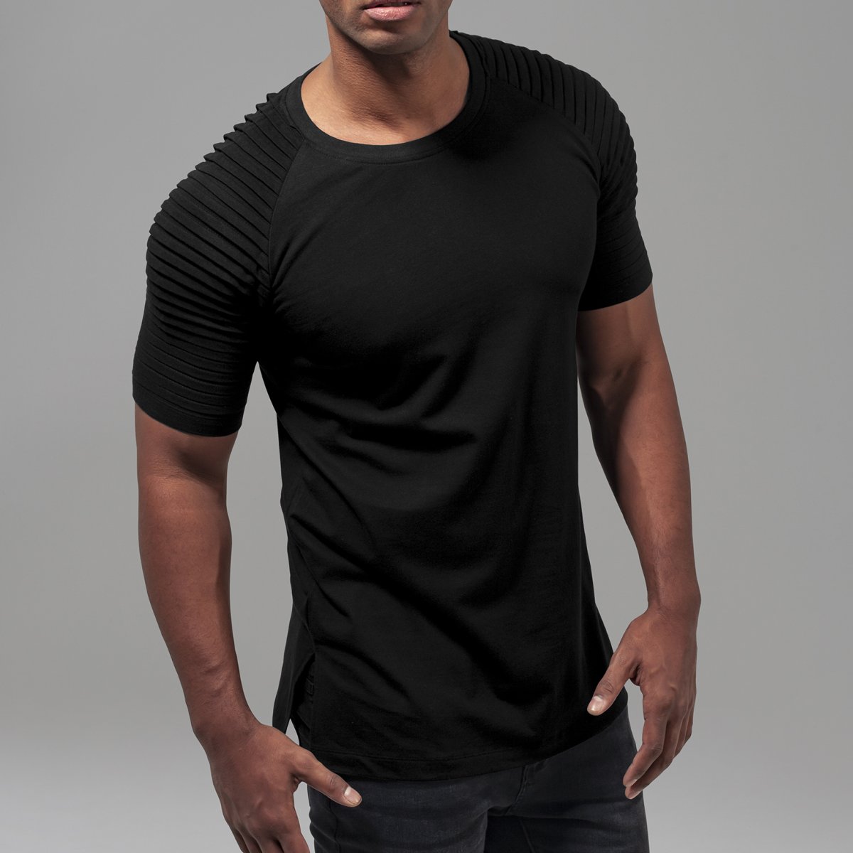 Urban Classics - PLEAT Raglan Long Shirt black