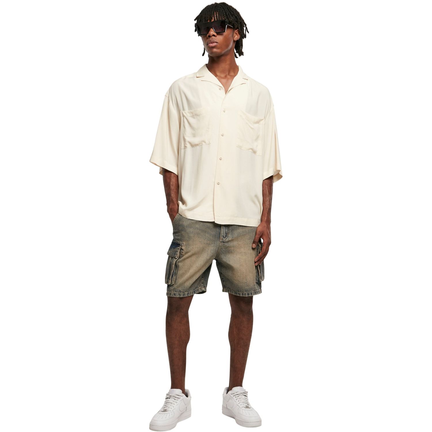 Urban Classics - Oversized RESORT Shirt Chemise whitesand