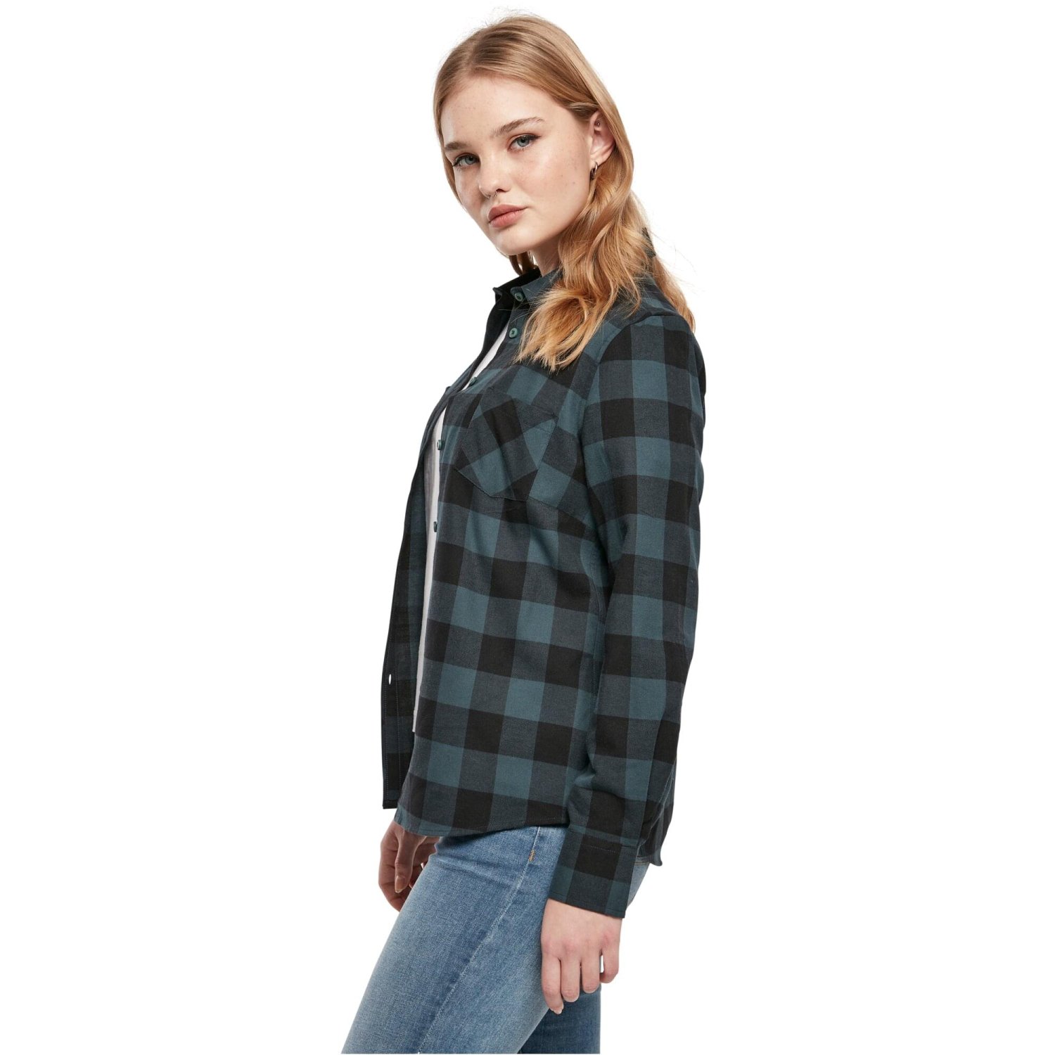 Urban Classics Femme - TURNUP FLANELL Chemise jasper