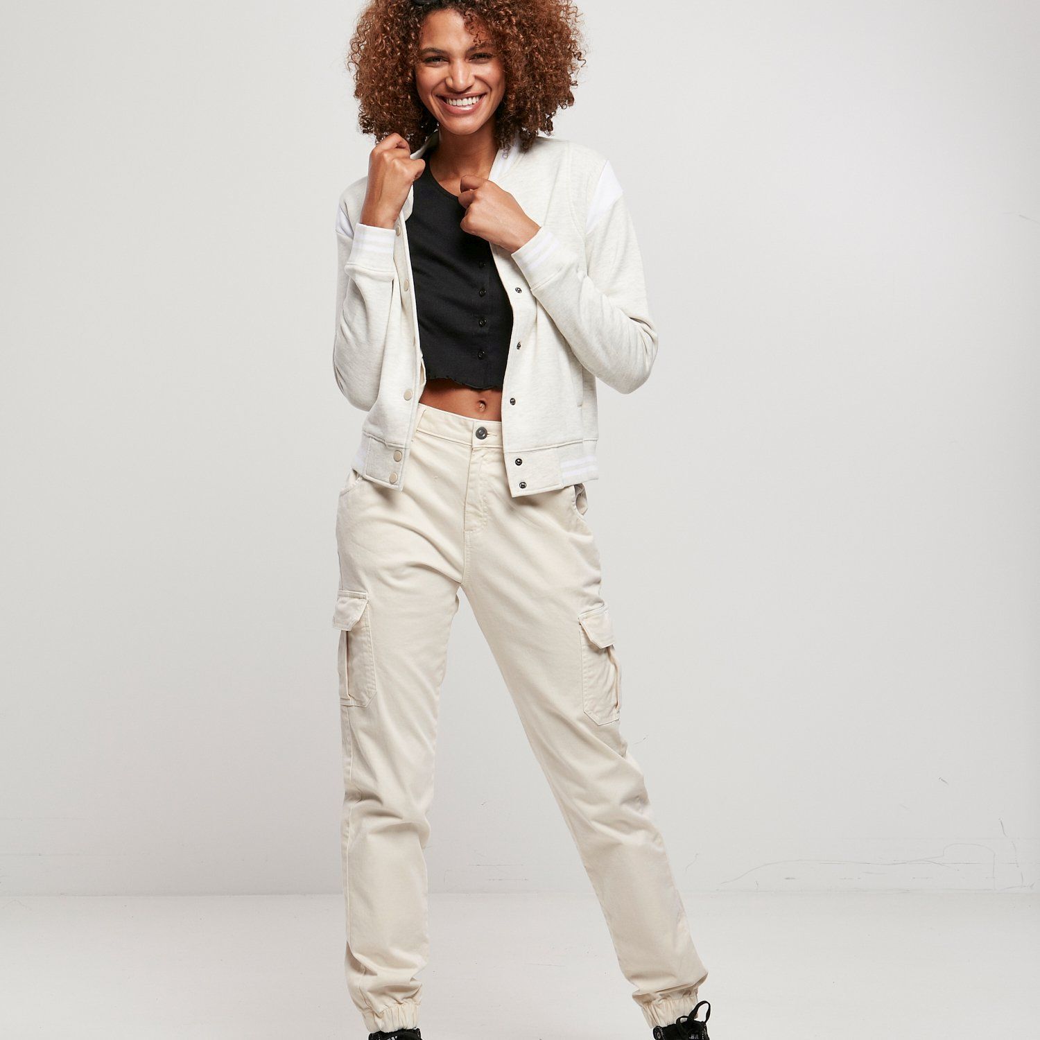 Urban Classics Ladies - INSET College Sweat Veste gris