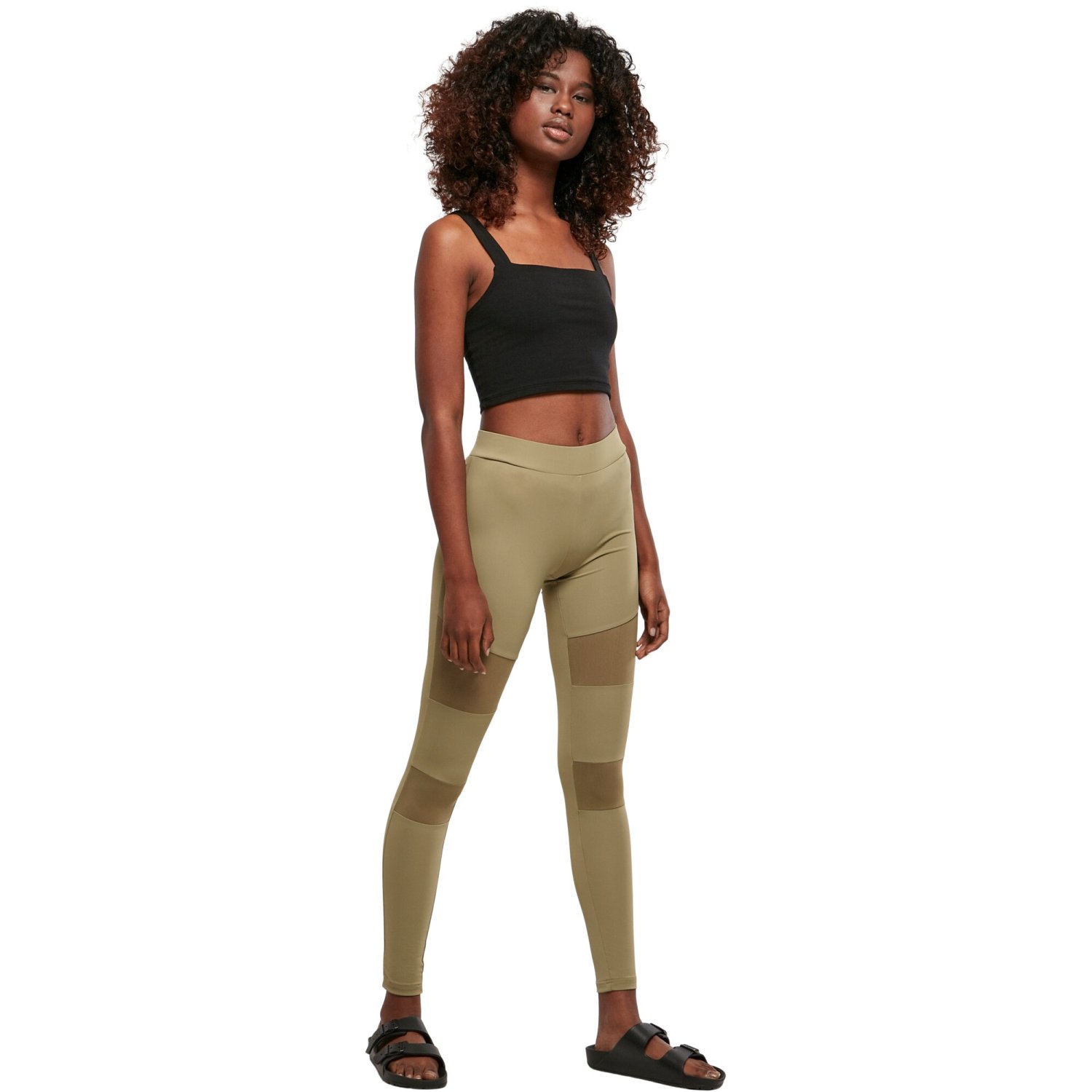Urban Classics Ladies - TECH MESH Leggings khaki