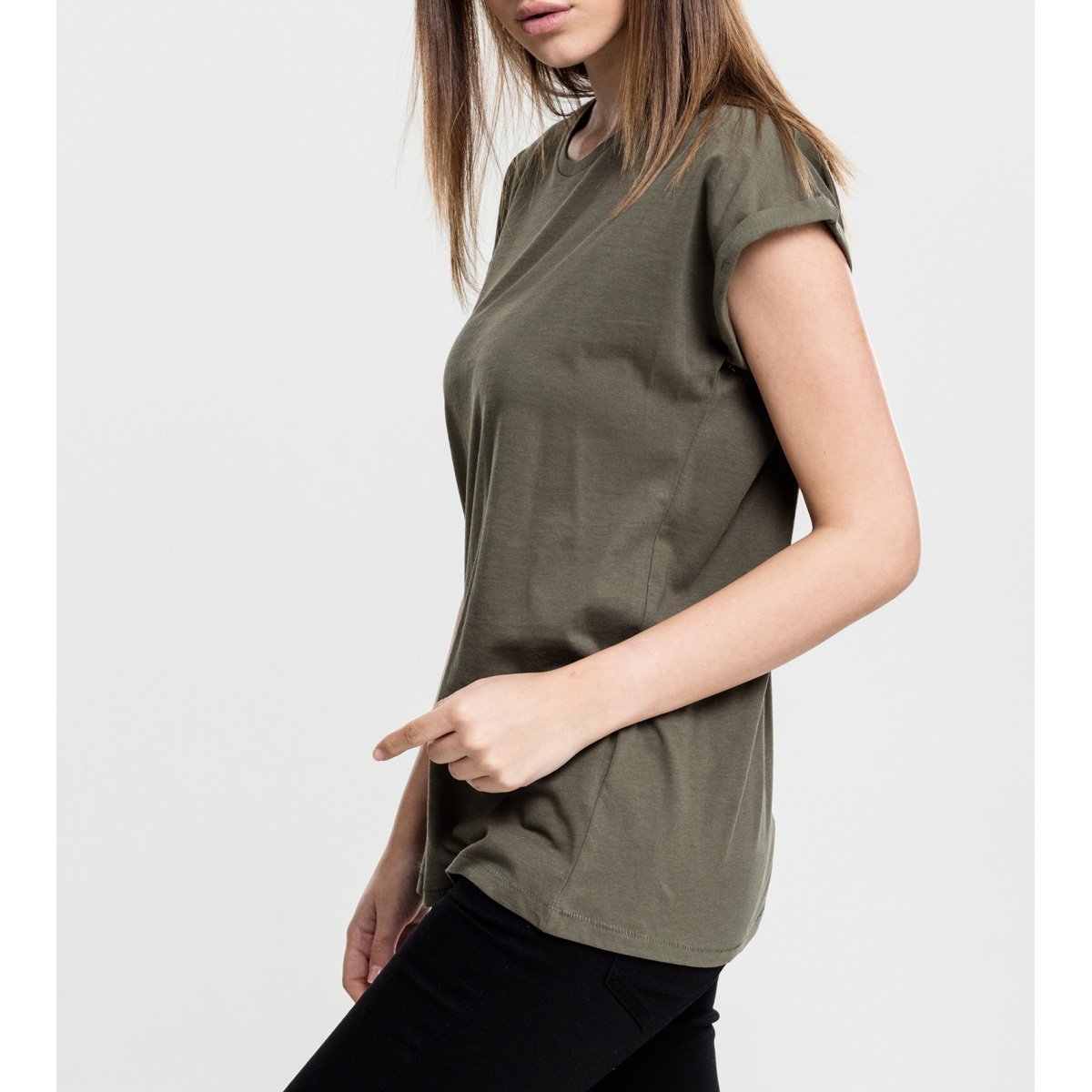 Urban Classics Ladies - EXTENDED SHOULDER Shirt olive