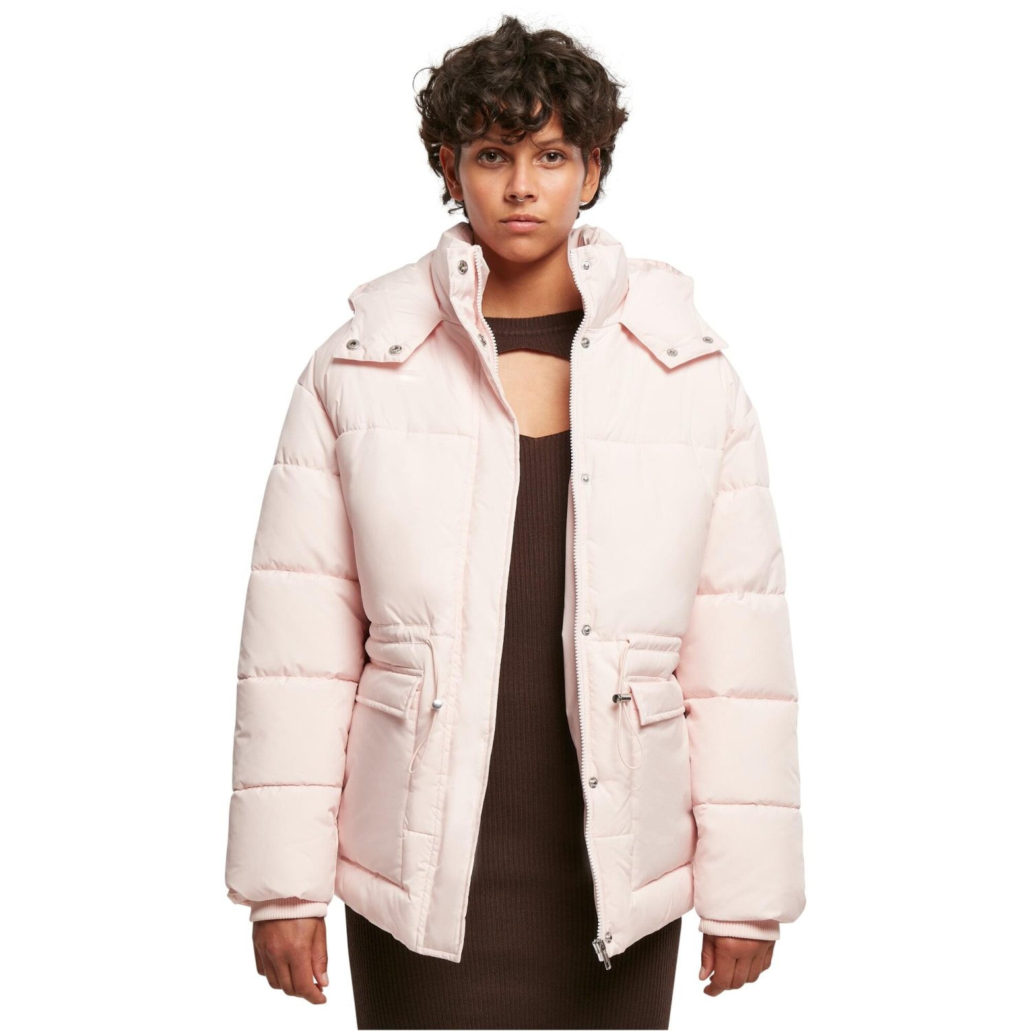 Urban Classics Ladies - Waisted Puffer Winter Jacket rose