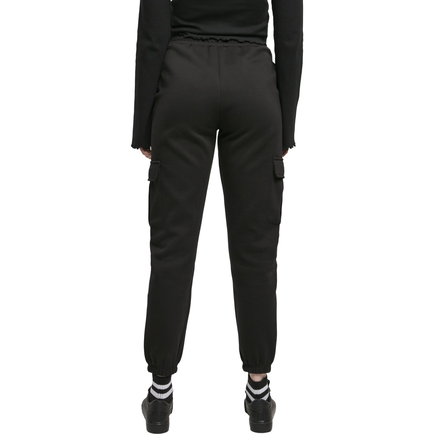 Urban Classics Ladies - High Waist Cargo Sweatpants noir