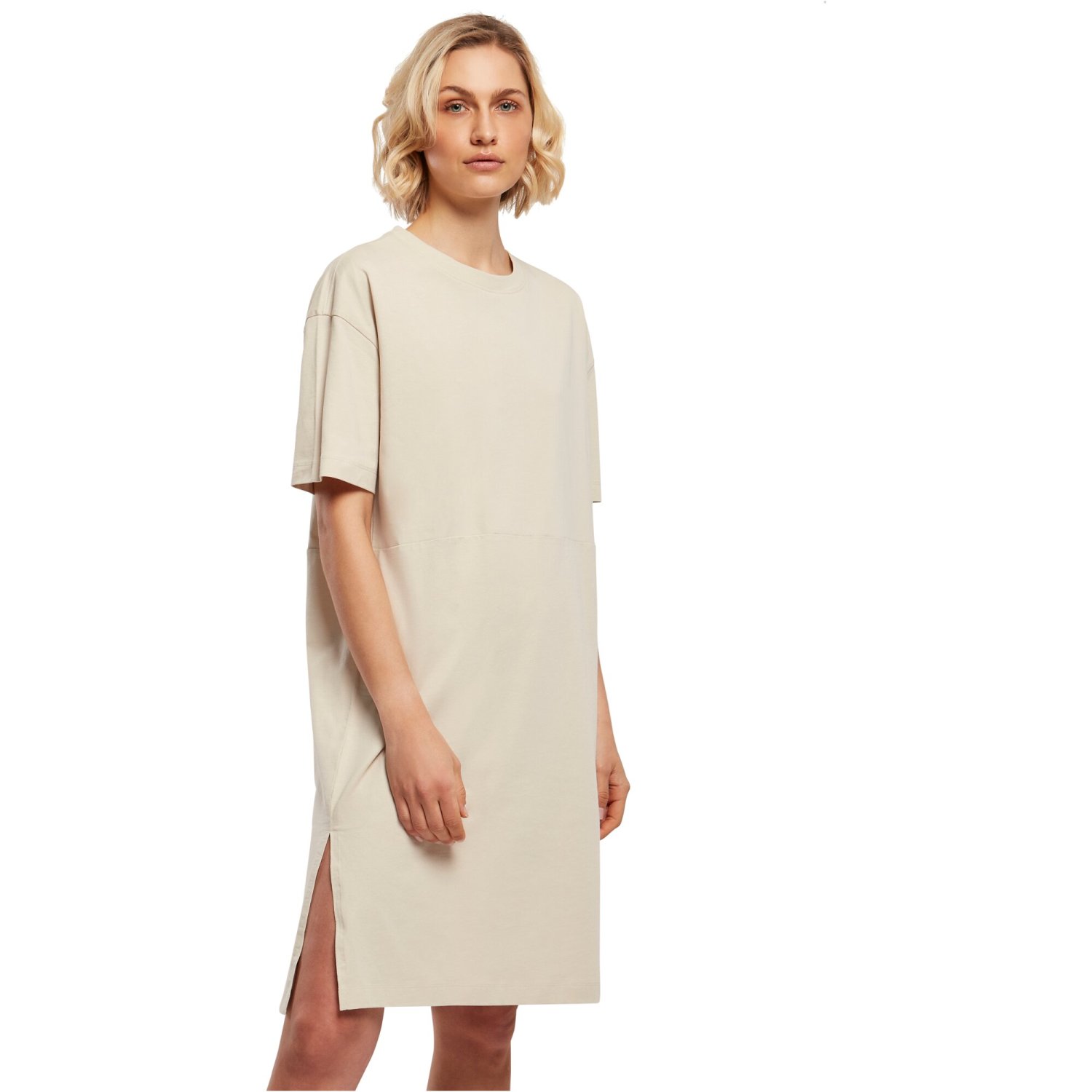 Urban Classics Ladies - Organic Oversized SPLIT Dress beige