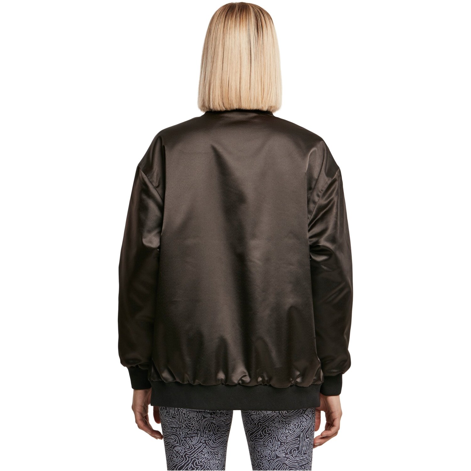 Urban Classics Ladies - SATIN BOMBER Oversized Veste noir