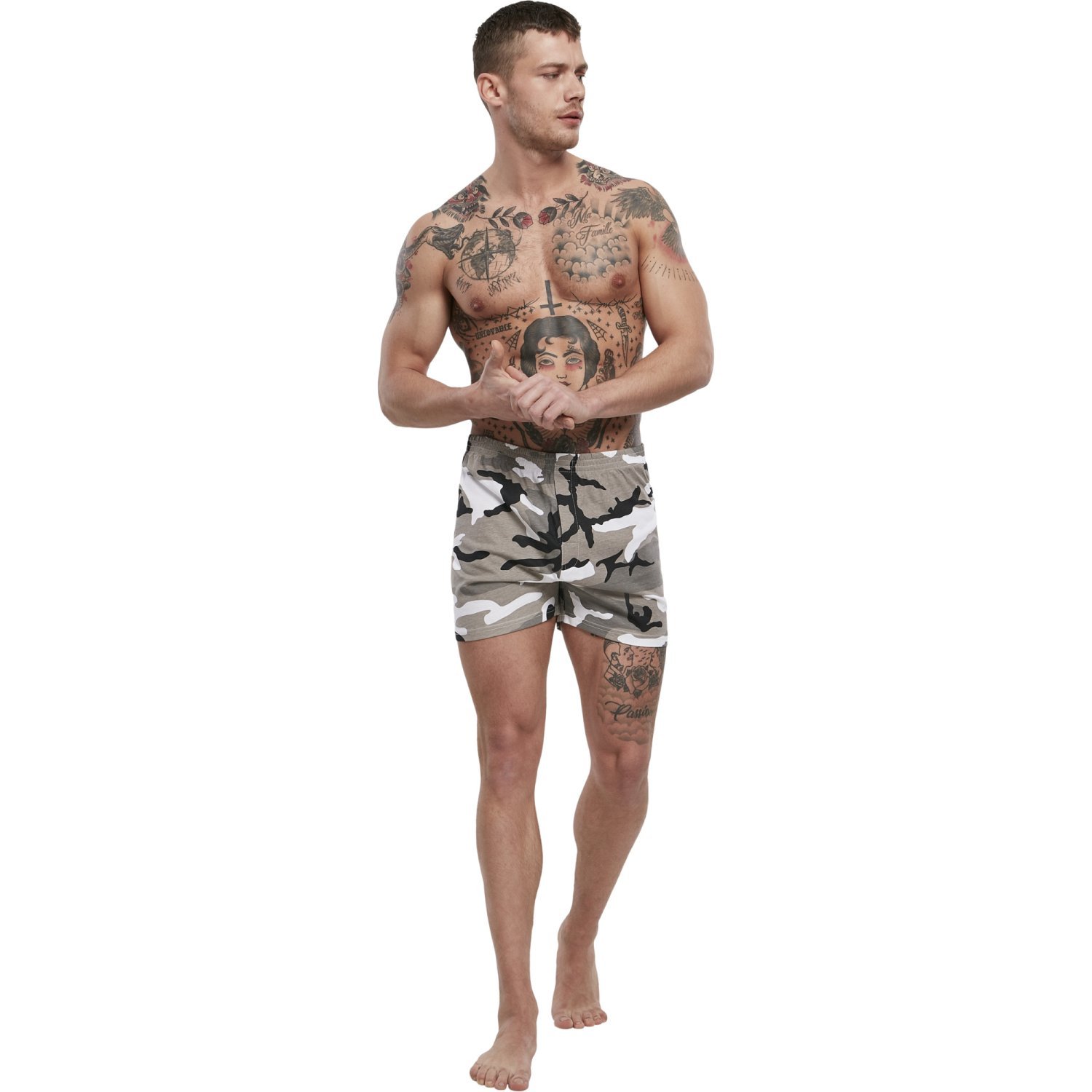 Brandit - Loose-Fit Boxer Shorts snow camo