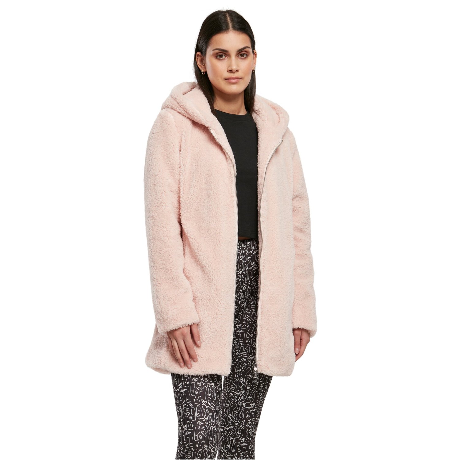 Urban Classics Femme - SHERPA Long Veste d'hiver pink
