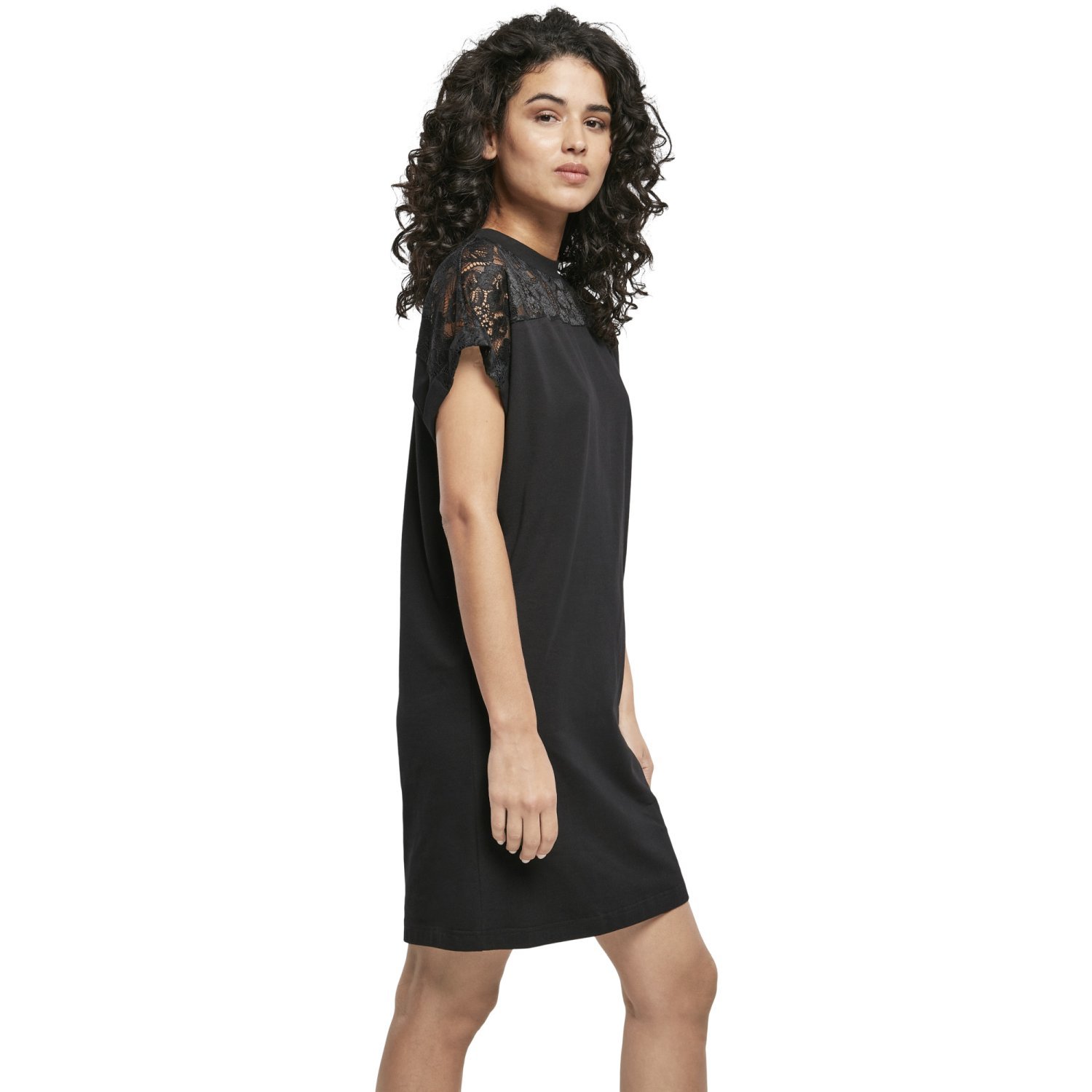 Urban Classics Ladies - Lace Shirt Dress black