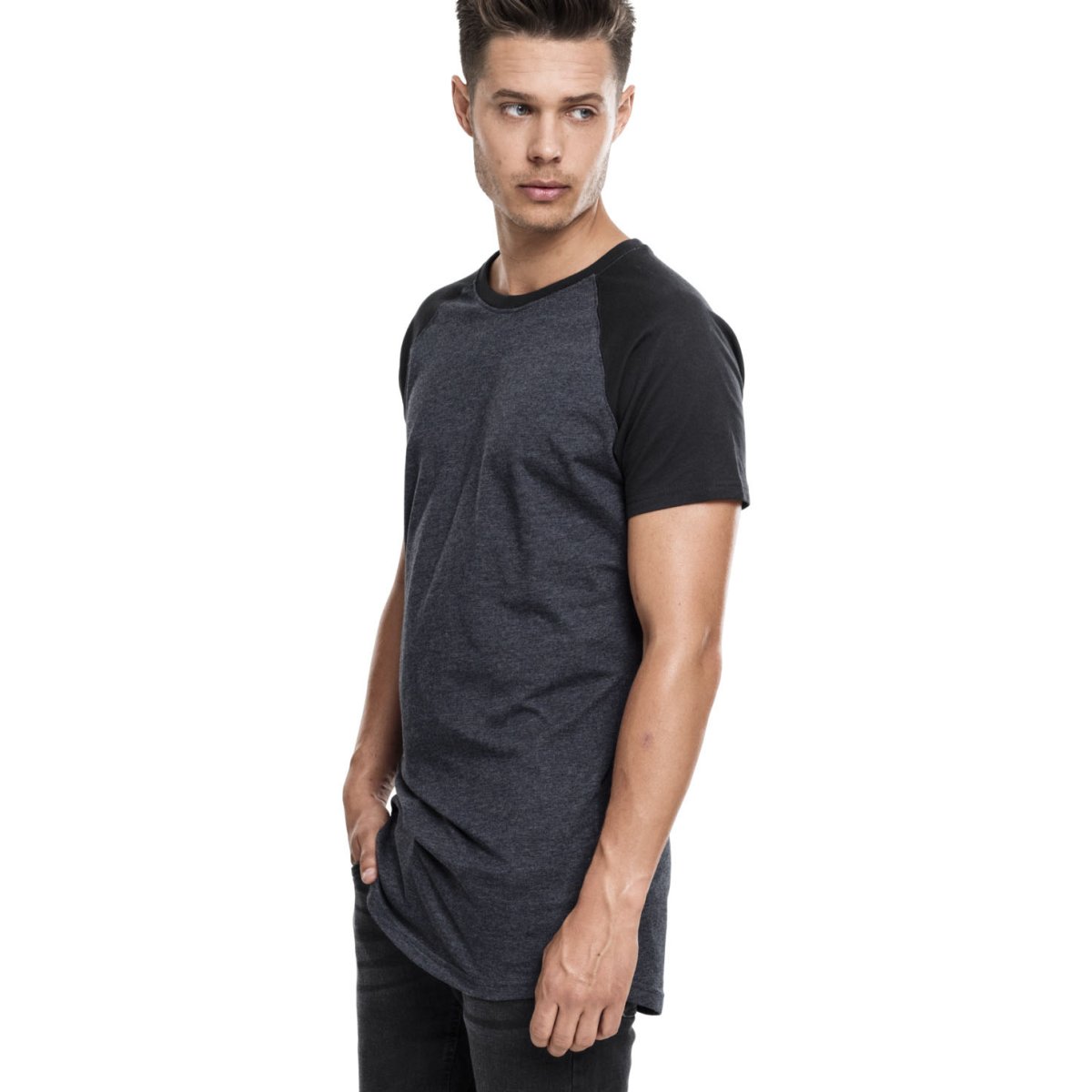 Urban Classics - SHAPED RAGLAN Long Tee black