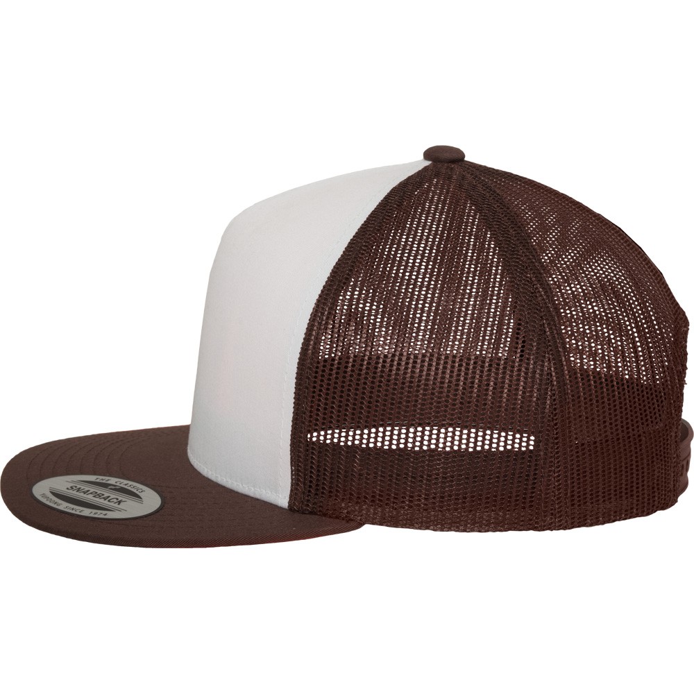 Flexfit Trucker 5-Panel Snapback Casquette - brun / blanc