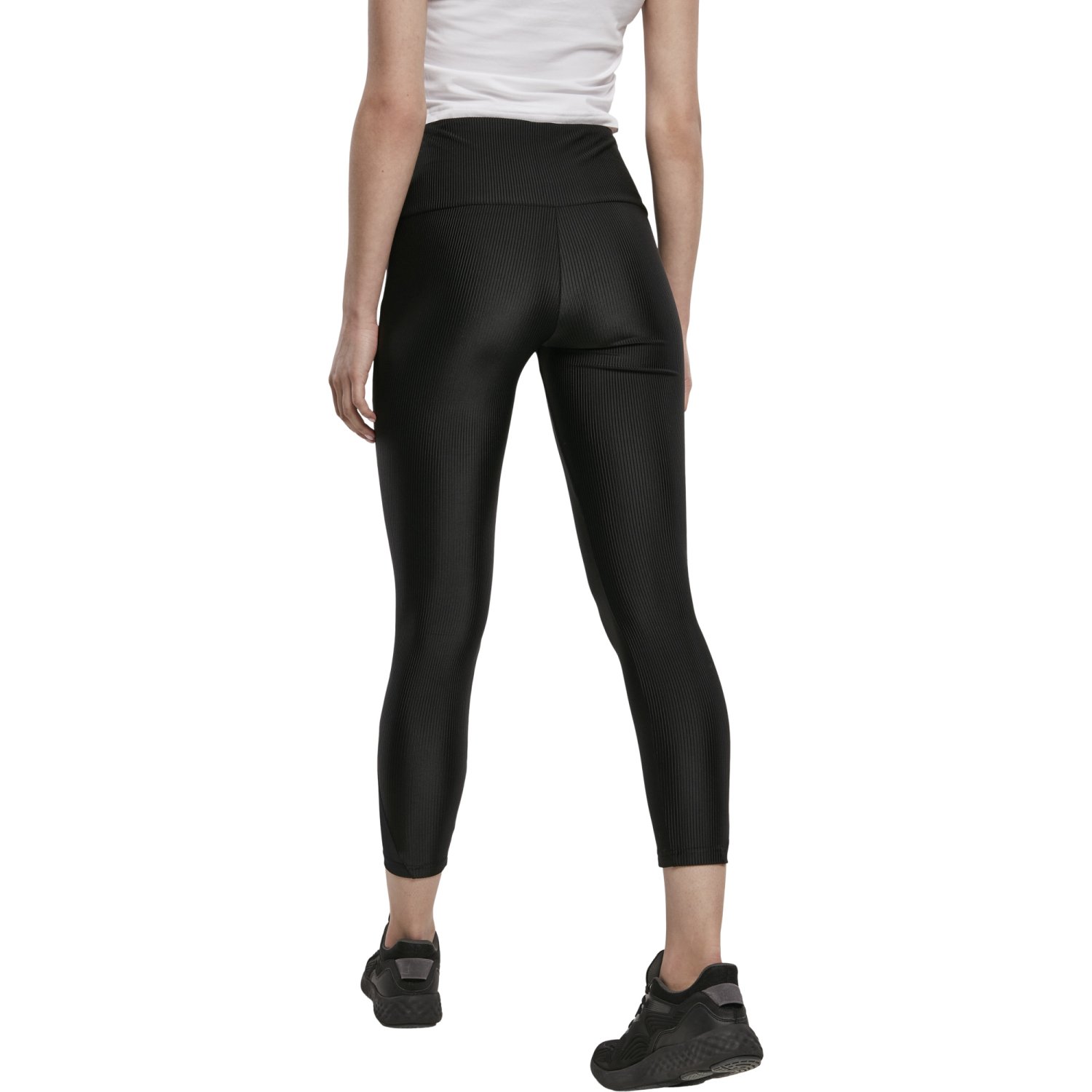 Urban Classics Ladies - High Waist Shiny Rib Pedal Leggings