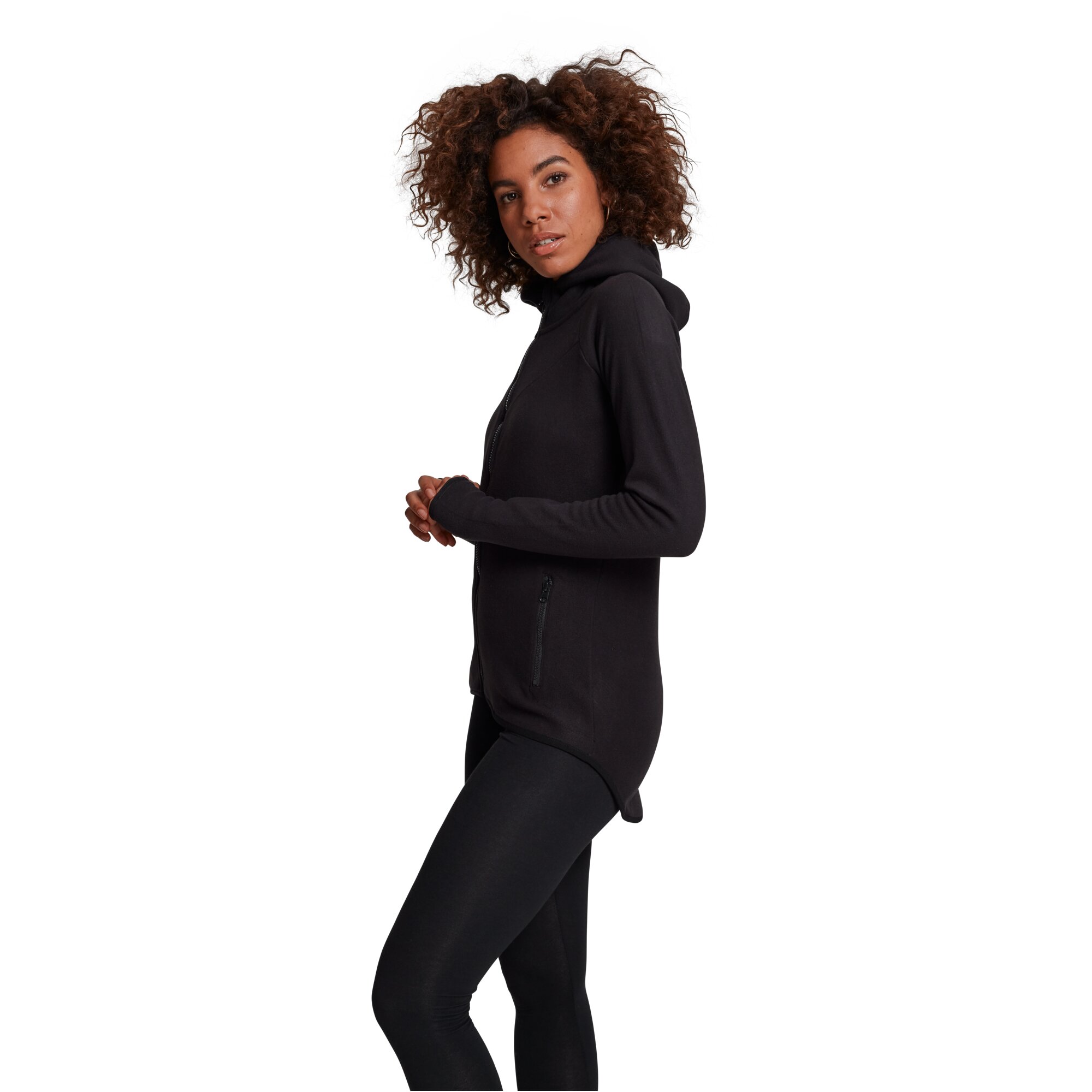 Urban Classics Ladies - Polar Fleece Zip Hoody noir
