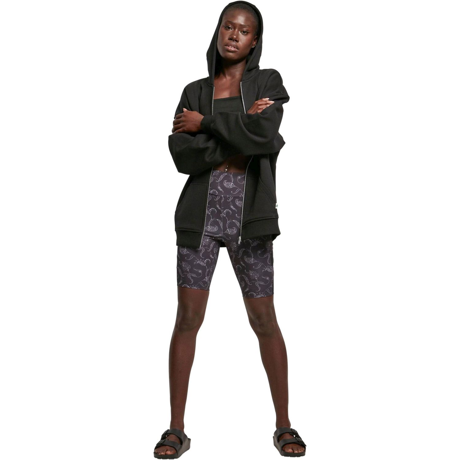 Urban Classics Ladies - Oversized Long Zip Hoody noir