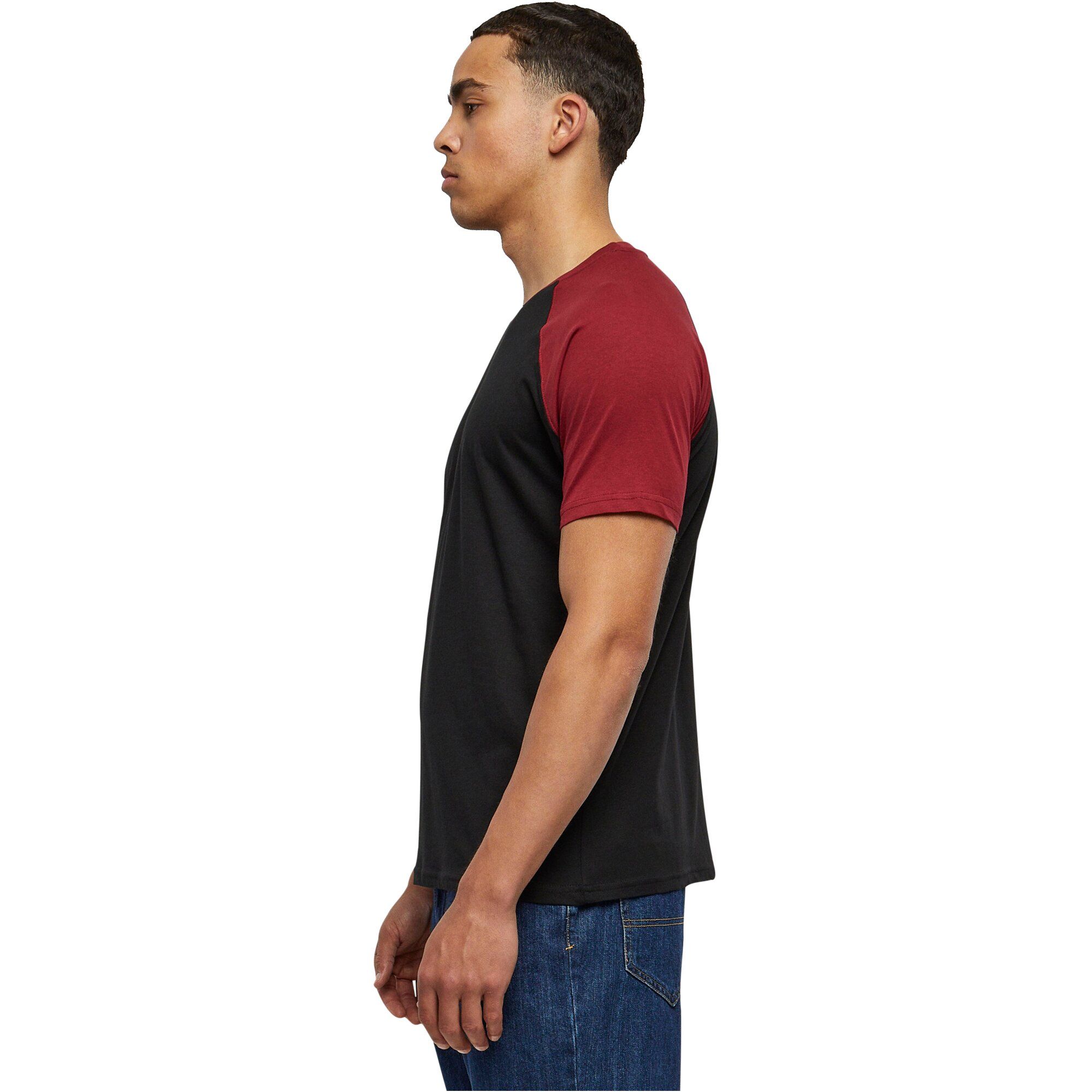 Urban Classics - RAGLAN Contrast T-Shirt black / burgundy