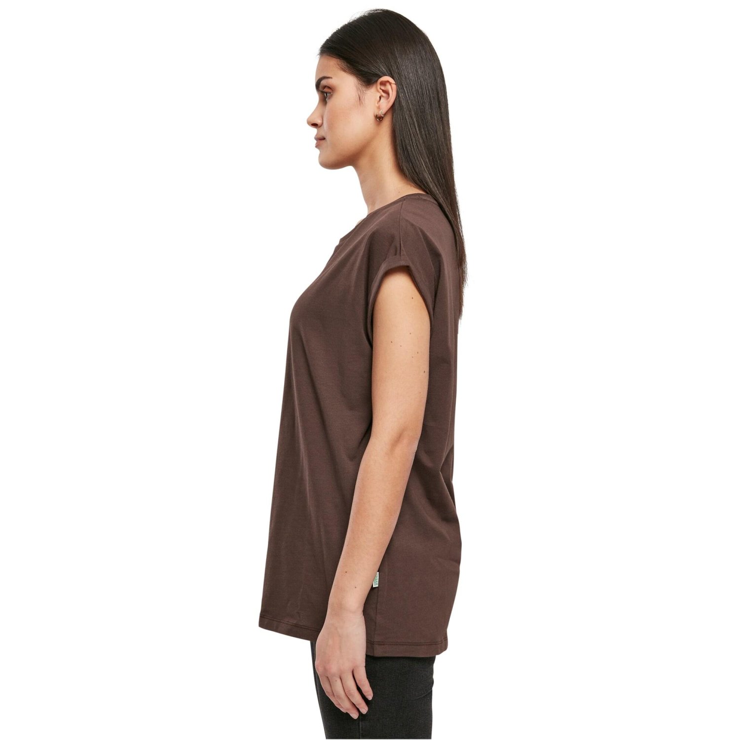 Urban Classics Ladies - Organic Extended Shirt brown