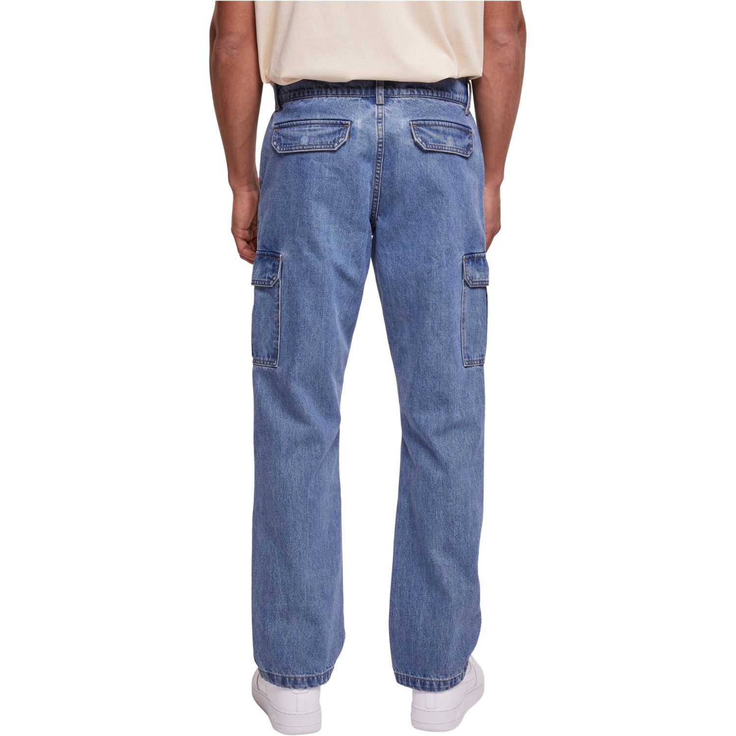 Urban Classics - Straight-Leg Cargo Denim Jeans