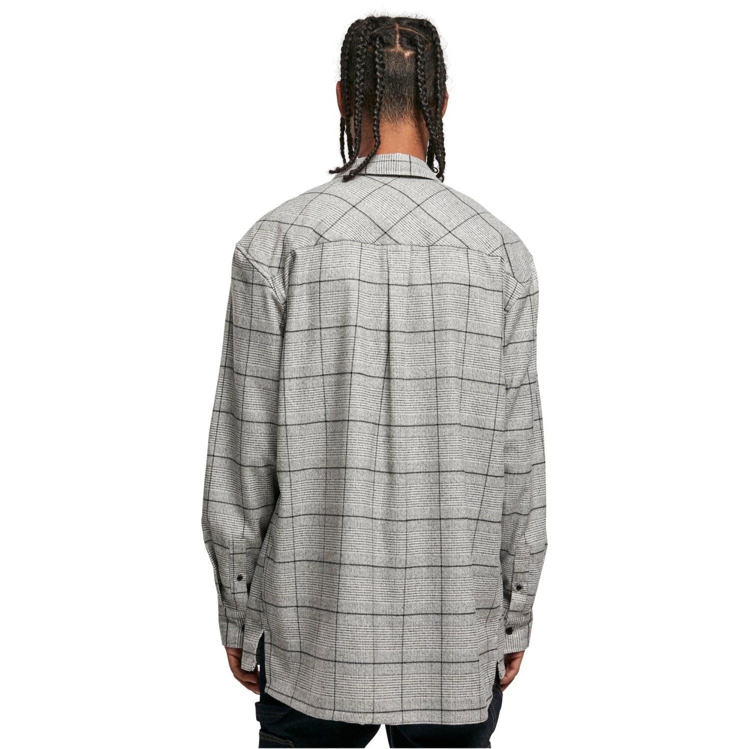 Urban Classics - Long Oversized Checked Greyish Shirt
