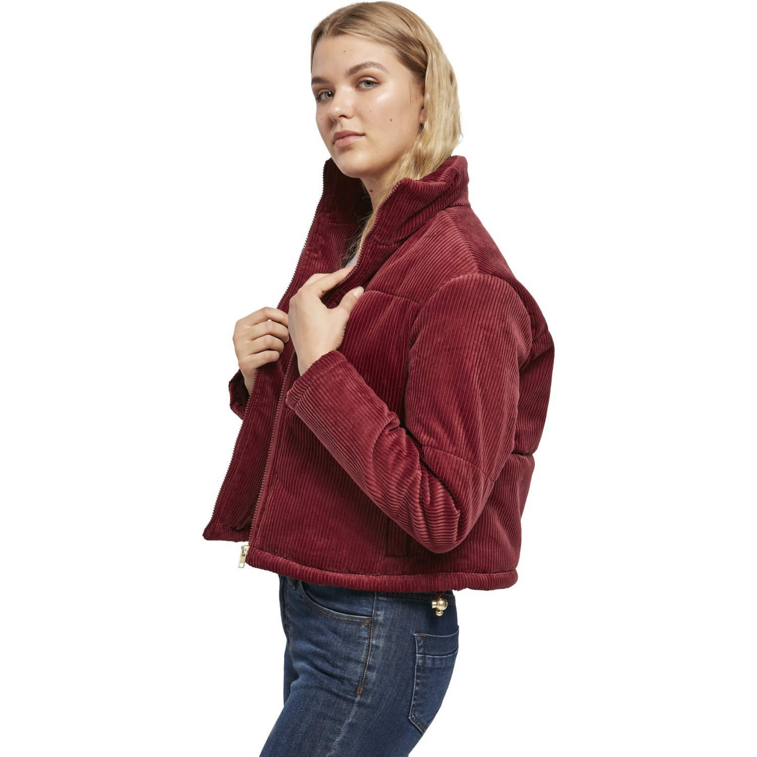 Urban Classics Ladies - Corduroy Puffer Veste burgundy
