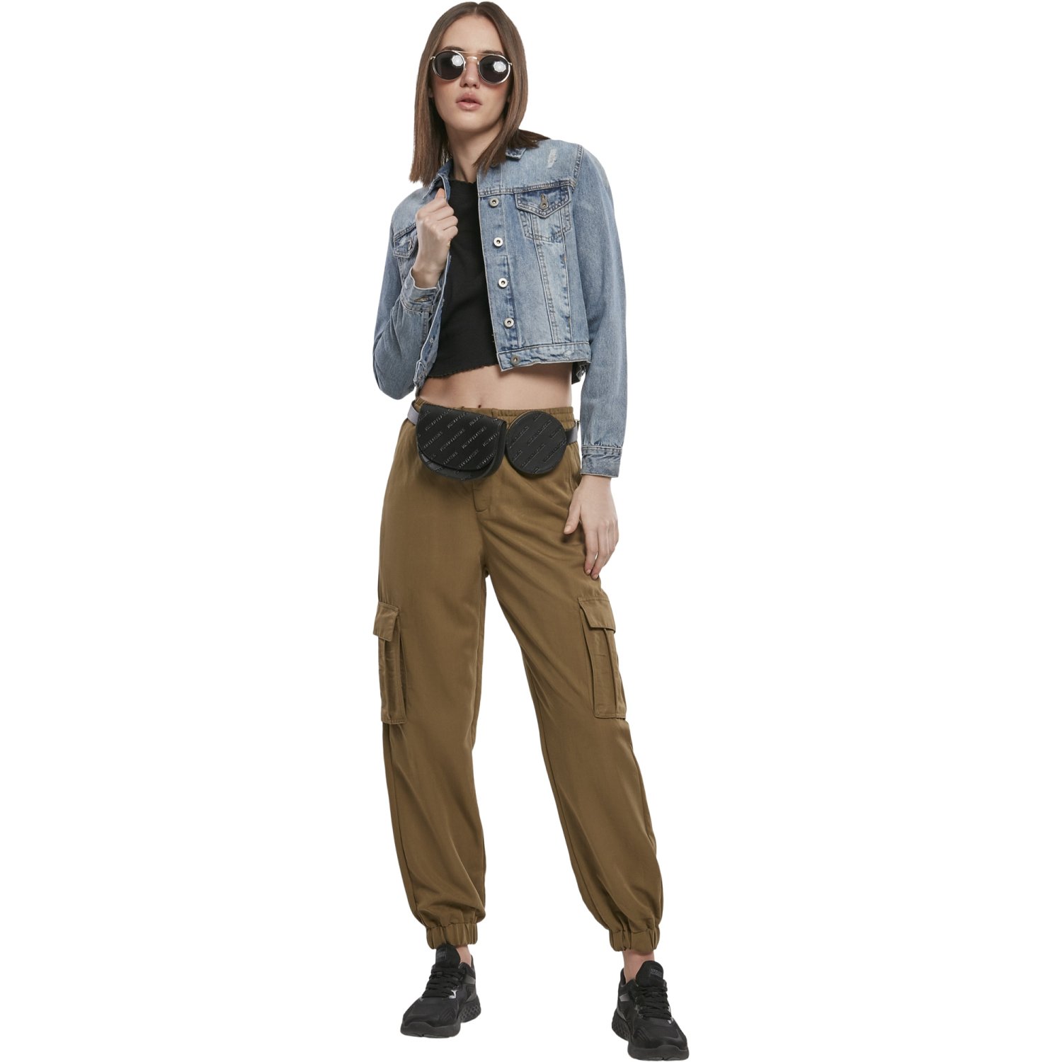 Urban Classics Ladies - CARGO Loose-Fit Sweatpants olive