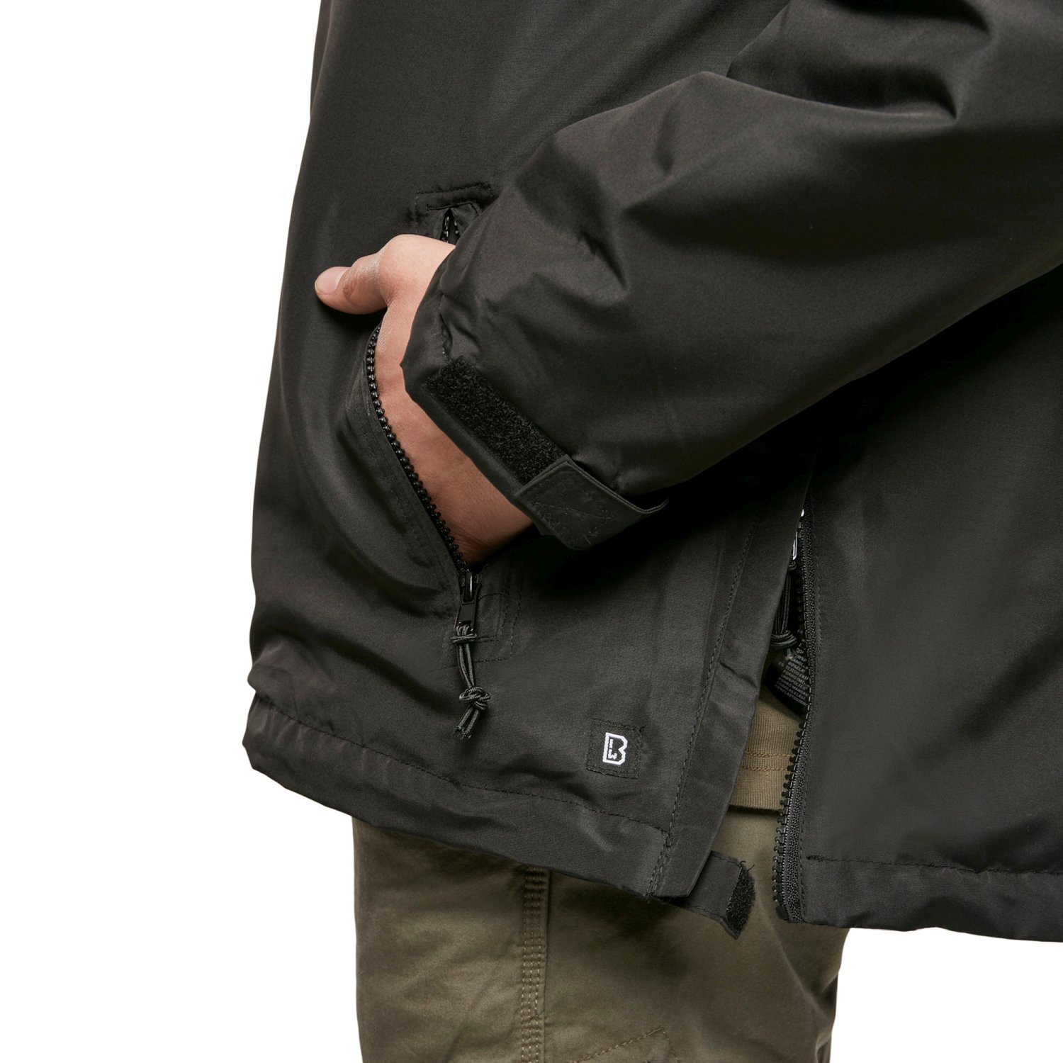 Brandit Pull-Over Outdoor Sherpa Windbreaker Jacket black