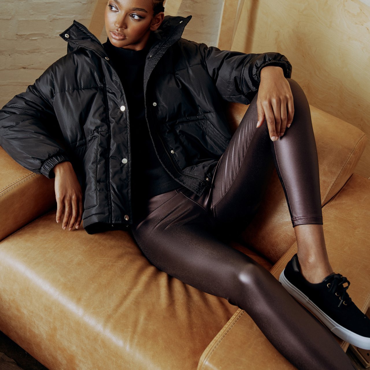 Urban Classics Ladies - High Waist Leggings en similicuir