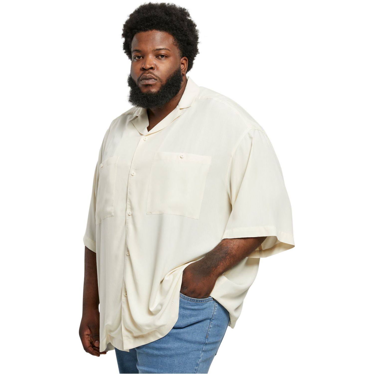Urban Classics - Oversized RESORT Shirt Chemise whitesand